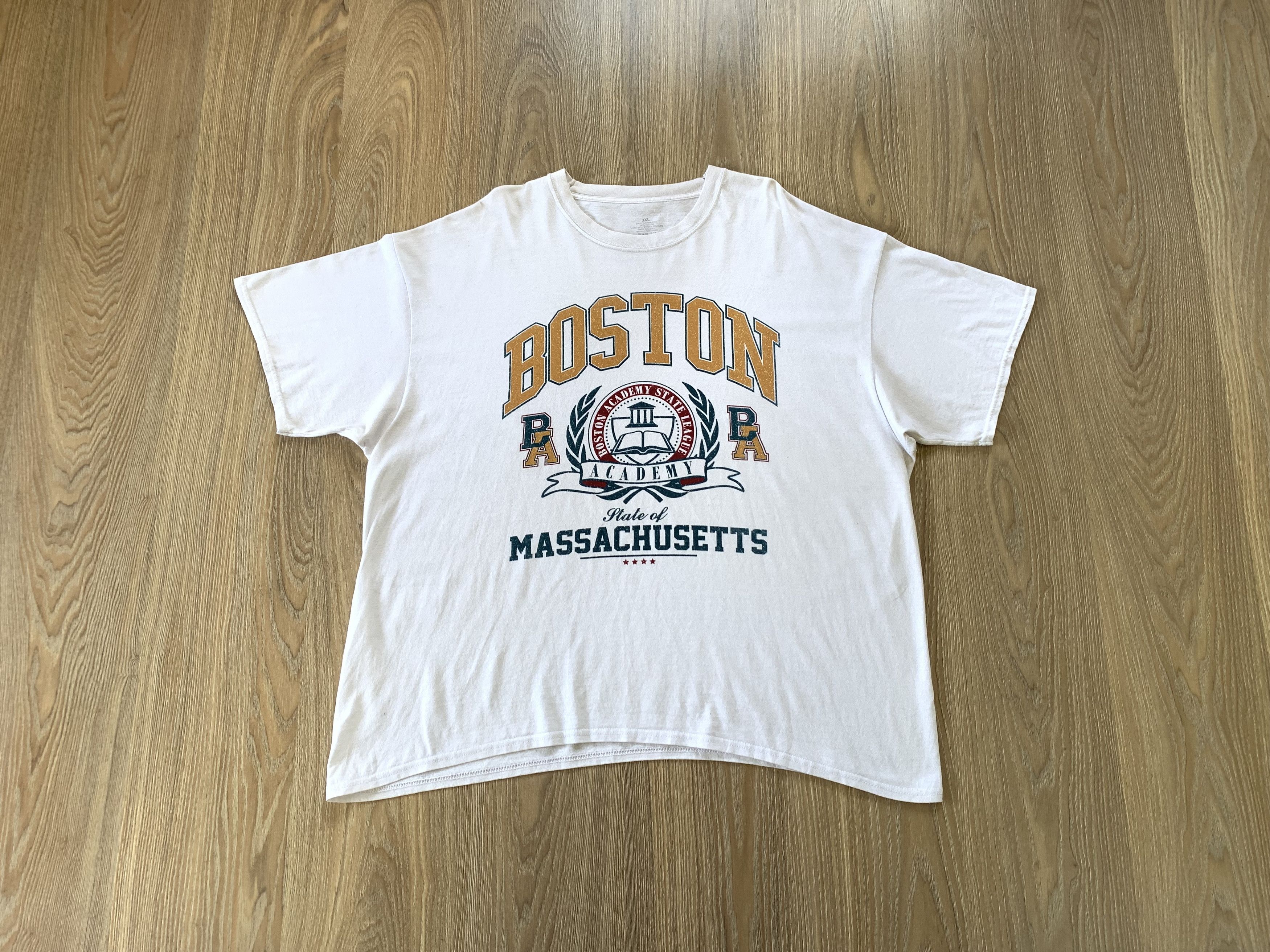 Vintage Vintage Boston Massachusetts White Printed T-Shirt Size US XXL / EU 58 / 5 - 1 Thumbnail
