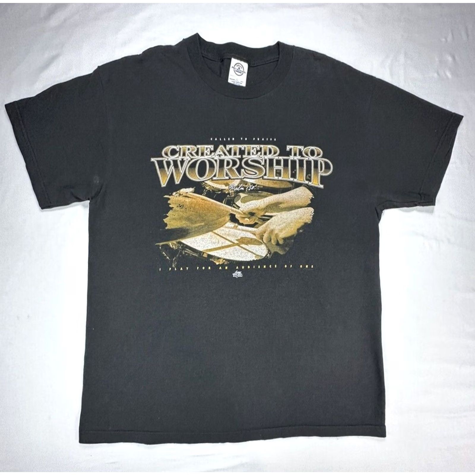 Delta VINTAGE Delta T-Shirt Unisex Adults Short Sleeve Black Psalm 150 Jesus Graphic Worship L Size Size US L / EU 52-54 / 3 - 2 Thumbnail