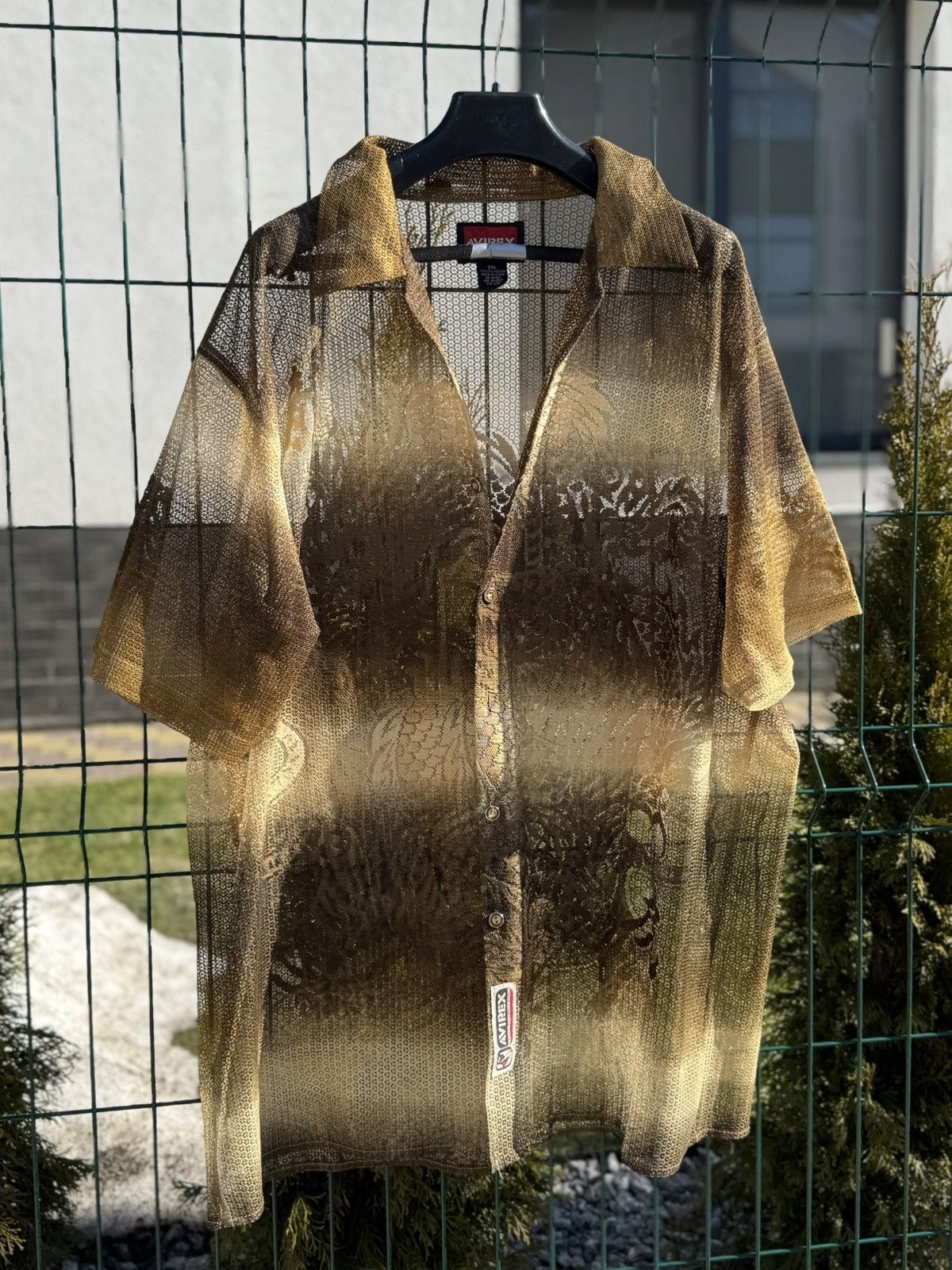 Avirex Avirex Gold Hawaiian Shirt Size US XL / EU 56 / 4 - 2 Thumbnail