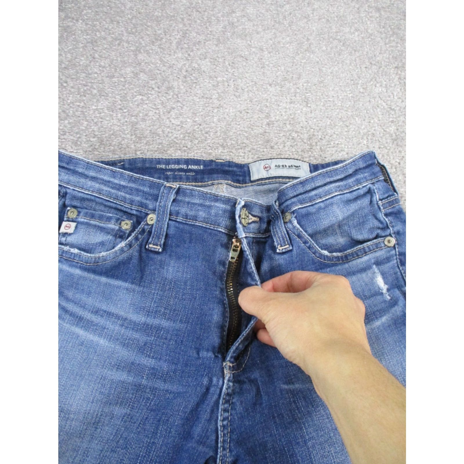 AG Jeans AG Jeans Womens 27 The Legging Ankle Medium Wash Denim Skinny Size 27" / US 4 / IT 40 - 4 Thumbnail
