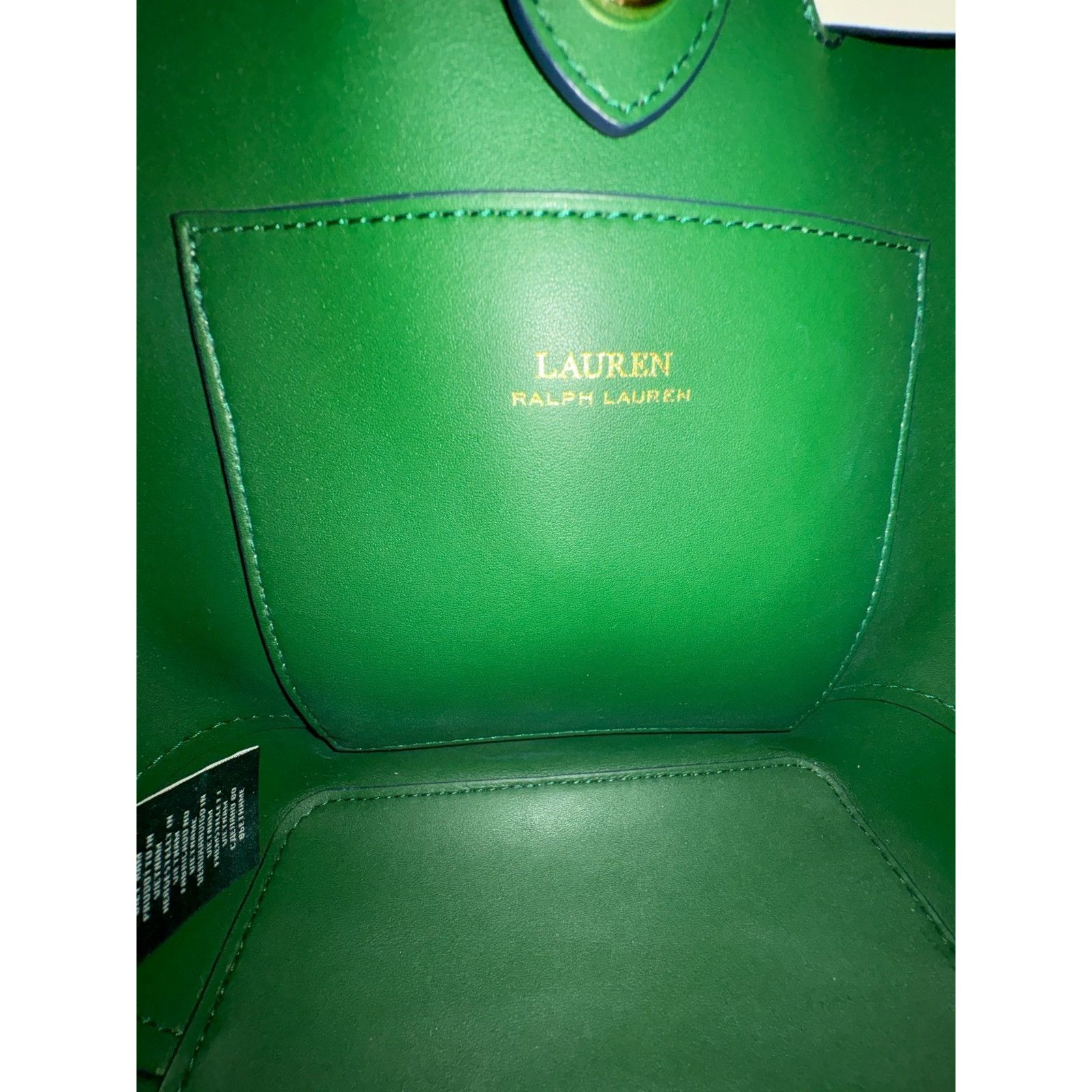 Lauren Ralph Lauren Lauren Ralph Lauren Leather Dryden Drawstring Bag color navy Size ONE SIZE - 12 Thumbnail