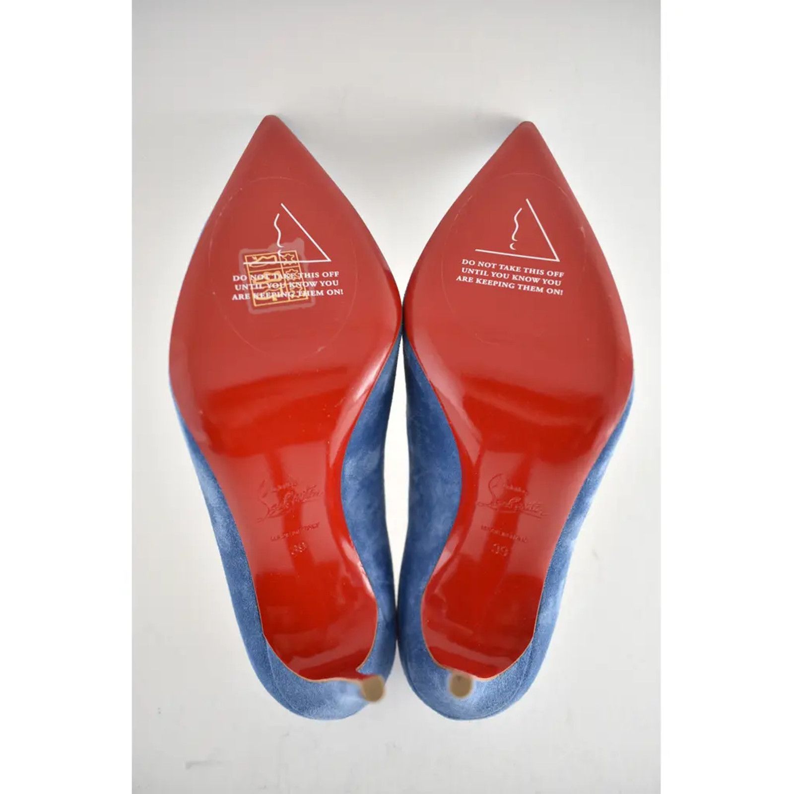 Christian Louboutin Kate 100 LAC Blue Suede Pointed Toe Classic Heel Pump 39 Size US 9 / IT 39 - 12 Thumbnail