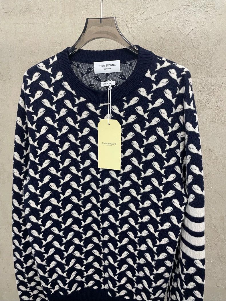 Thom Browne Thom browne Dark blue full-print small whale pattern four-s Size US S / EU 44-46 / 1 - 3 Thumbnail