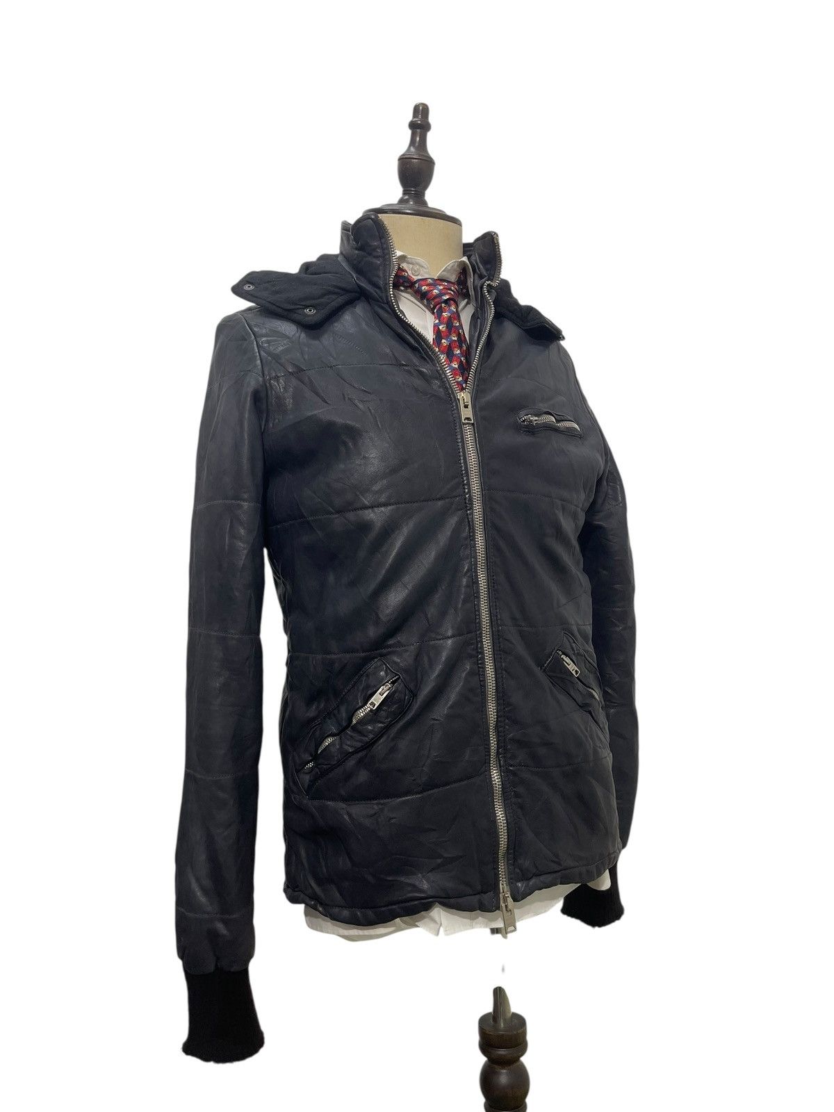 Giorgio Brato Giorgio Brato Leather Jacket Hoodie Slim 7🟩0 Size US M / EU 48-50 / 2 - 2 Thumbnail