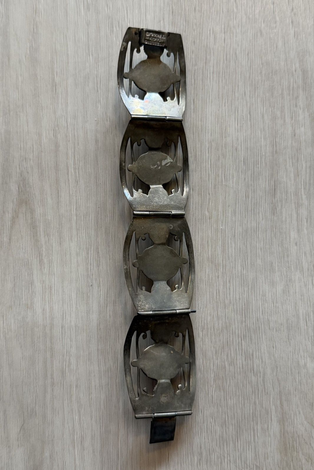 Vintage Vintage Taxco Mexico Sterling Silver Bracelet Abalone Panel Size ONE SIZE - 7 Thumbnail
