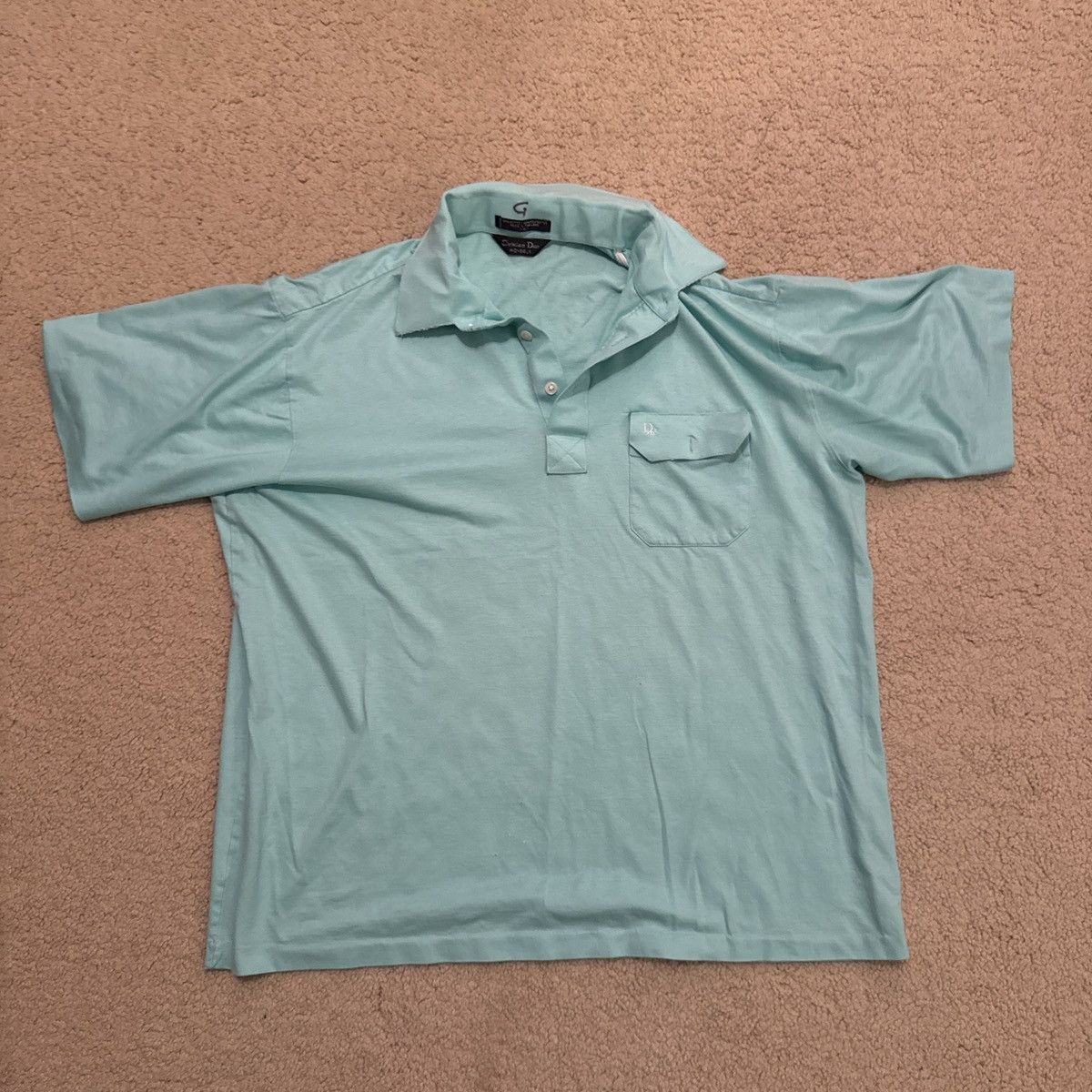 Christian Dior Monsieur 90’s cyan vintage Dior polo Size US XL / EU 56 / 4 - 1 Thumbnail