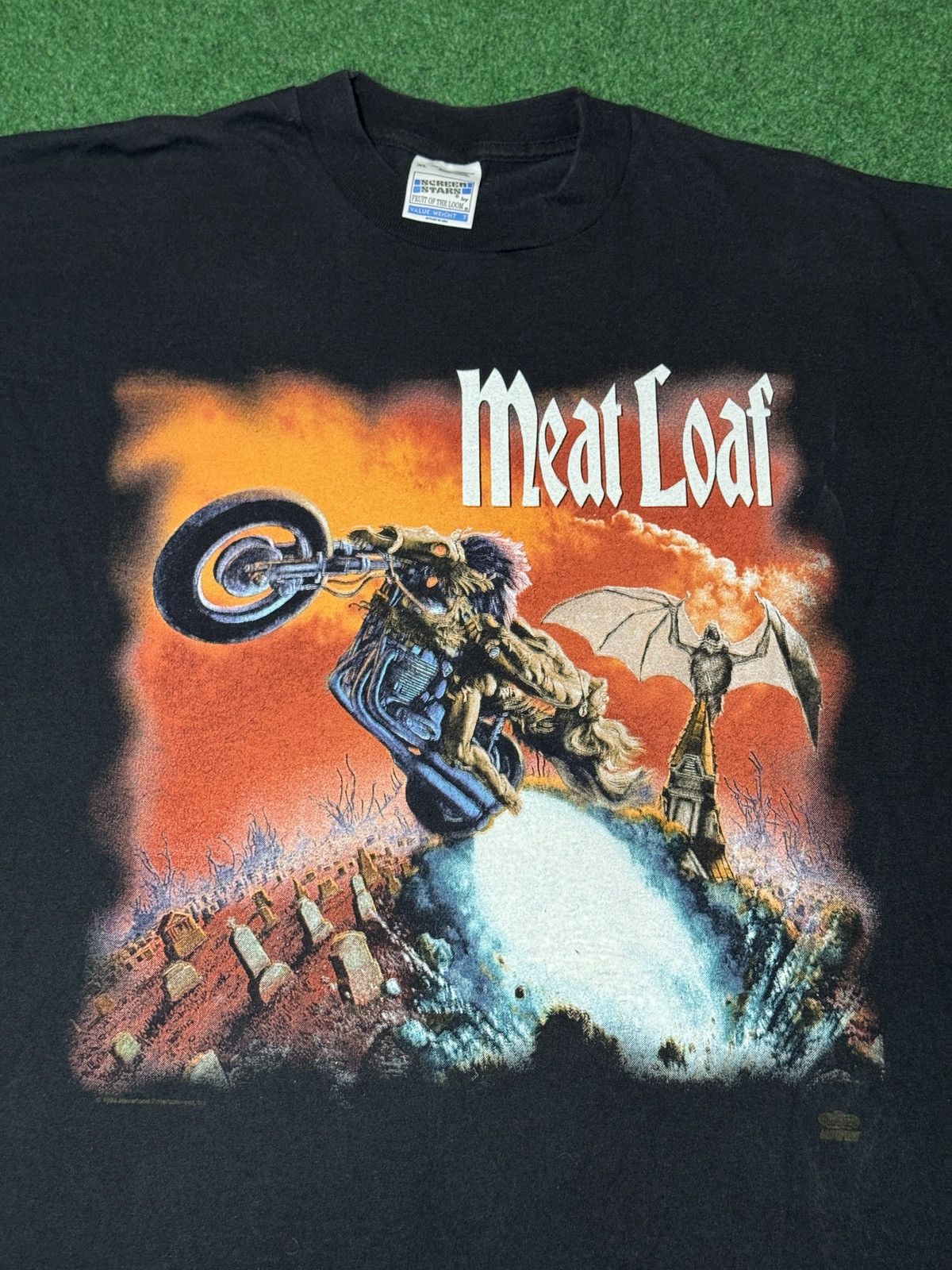 Band Tees Vintage 90s Meatloaf Bat Out Of Hell RARE Euro Tour T Shirt Size US XL / EU 56 / 4 - 2 Thumbnail
