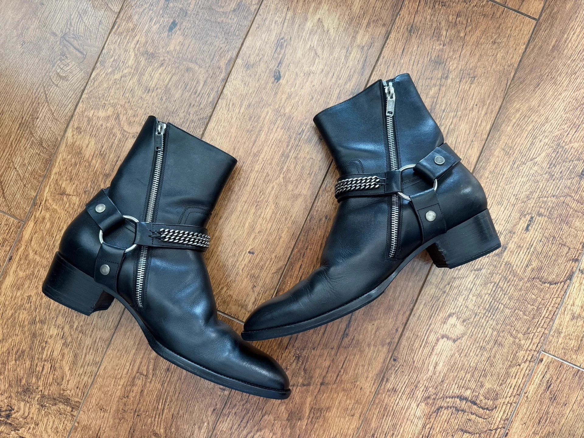 Saint Laurent Paris SLP 13fw chain link boots 41-43 9/10 vintage Size US 8.5 / EU 41-42 - 2 Thumbnail