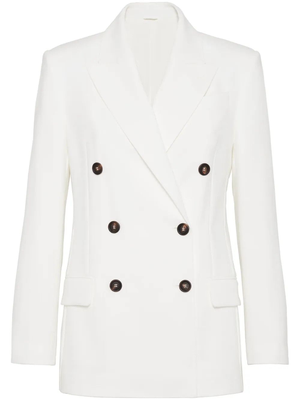 Brunello Cucinelli o1w1db10825 Woven Jacket Wool in Open White Size XL / US 12-14 / IT 48-50 - 1 Thumbnail