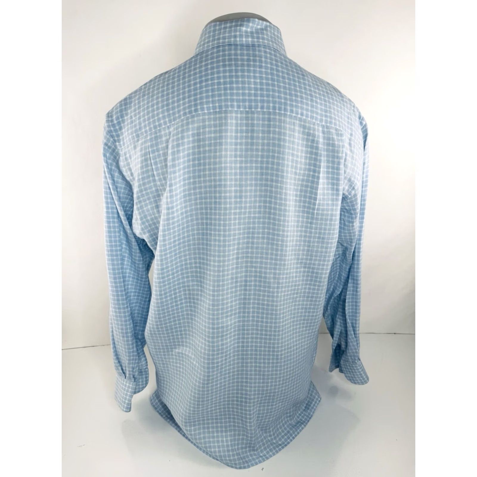 Ermenegildo Zegna Ermenegildo Zegna Linen Plaid Shirt L Men Blue White Button-Up Long Sleeve EXCELLENT Size US L / EU 52-54 / 3 - 3 Thumbnail