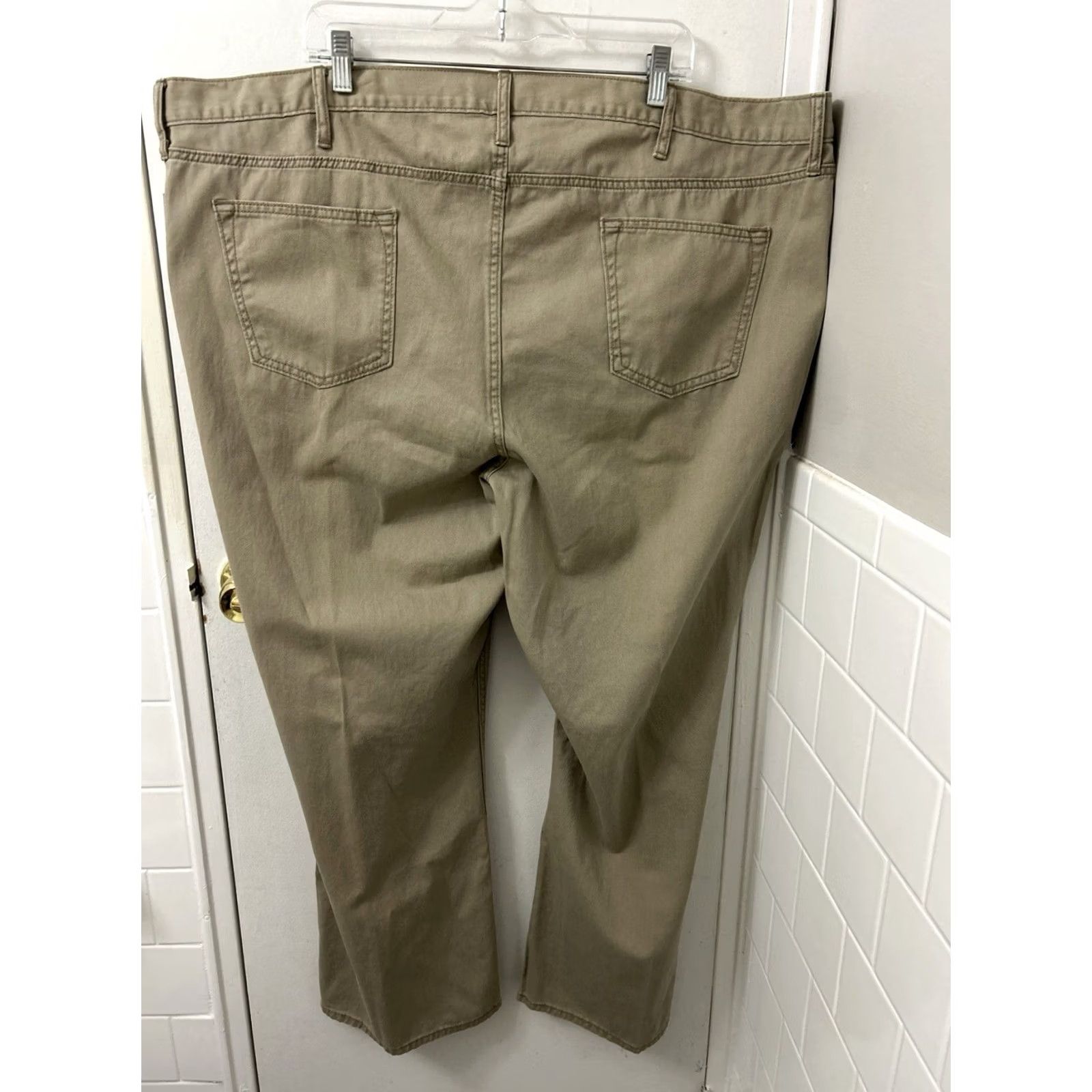 Old Navy VINTAGE Old Navy Boot Cut Pants Mens 50x30 Tan Khaki Built-In Tough NWT 5-Pocket Denim Cotton Casual Shirts? Size US 34 / EU 50 - 7 Thumbnail