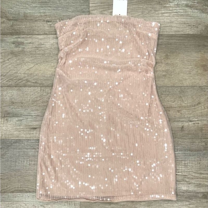 Zara ZARA Strapless Sequin Mini Dress NWT Size L / US 10 / IT 46 - 20 Thumbnail
