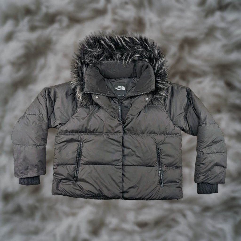 Vintage The North Face Jacket Womens XL Black Dealio Cropped 550 Down Puffer