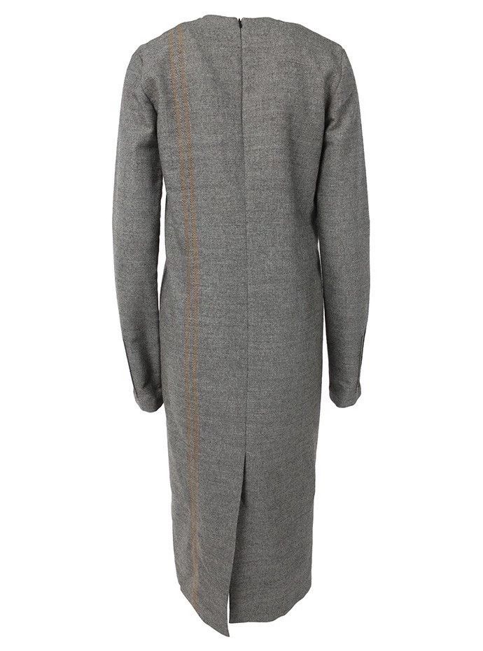Maison Margiela Maison Margiela Dark V-neck gray twill dress Size XS / US 0-2 / IT 36-38 - 2 Thumbnail