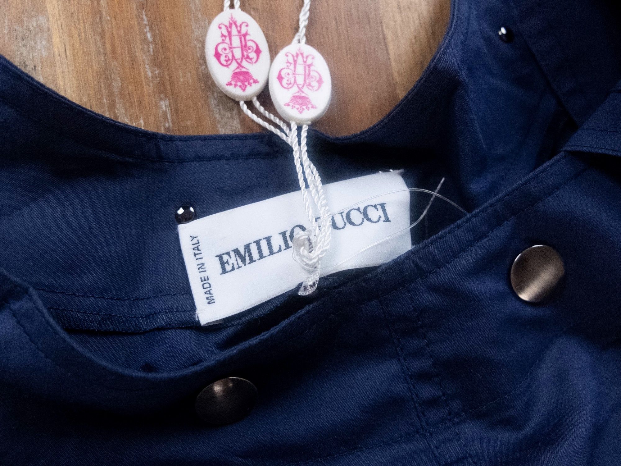Emilio Pucci EMILIO PUCCI navy blue cotton silk mini sheath dress 10 44 Size M / US 6-8 / IT 42-44 - 7 Thumbnail