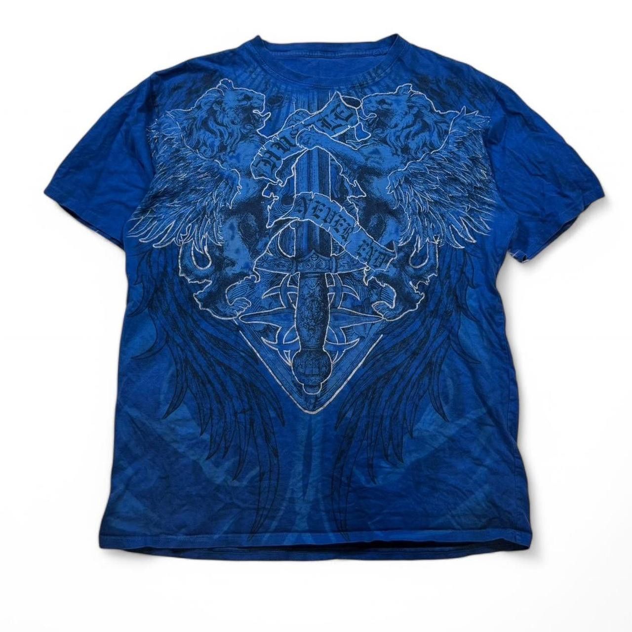 Southpole Southpole Affliction Style Men's Blue Graphic T-shirt Size US M / EU 48-50 / 2 - 1 Thumbnail