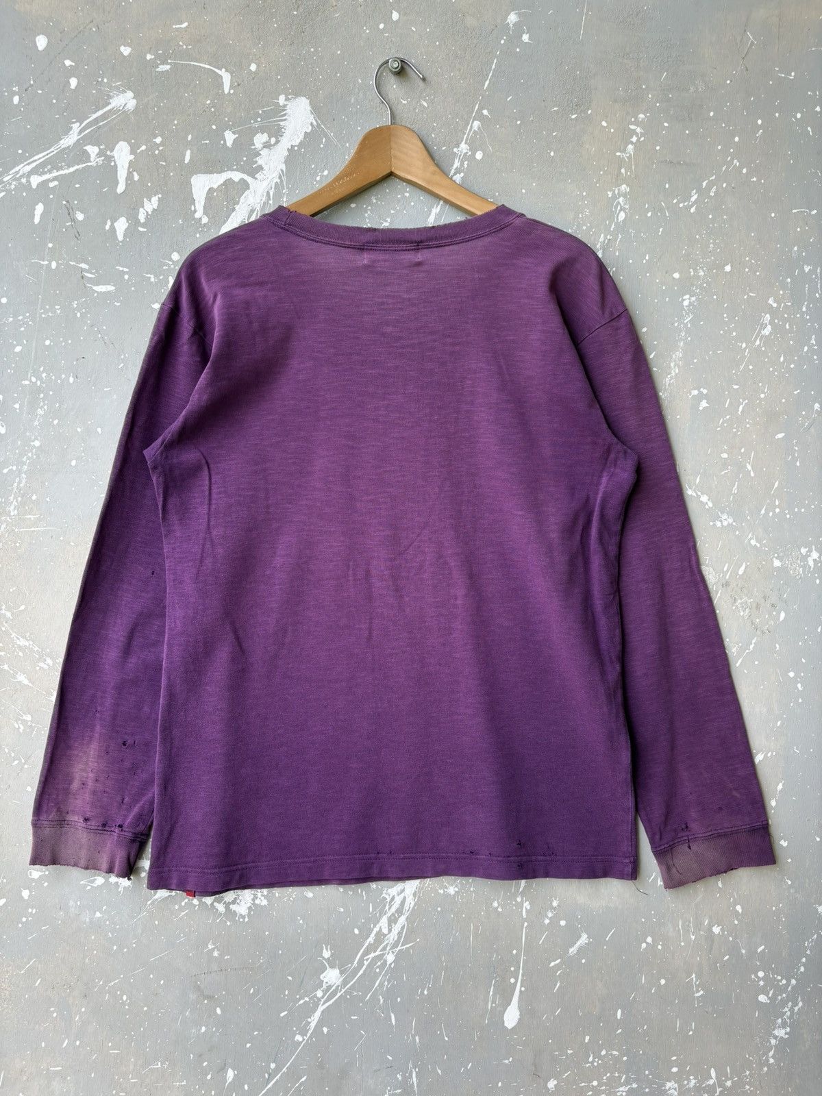 Levi's Vintage Clothing TRASHED Distressed Levis History Long Sleeve Tee Shirt Size US L / EU 52-54 / 3 - 3 Thumbnail