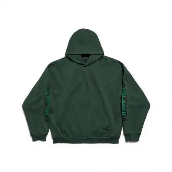 Balenciaga o1srvl11e0326 Typo Arabic Logo Hoodie Medium Fit in Green Size US S / EU 44-46 / 1 - 1 Preview