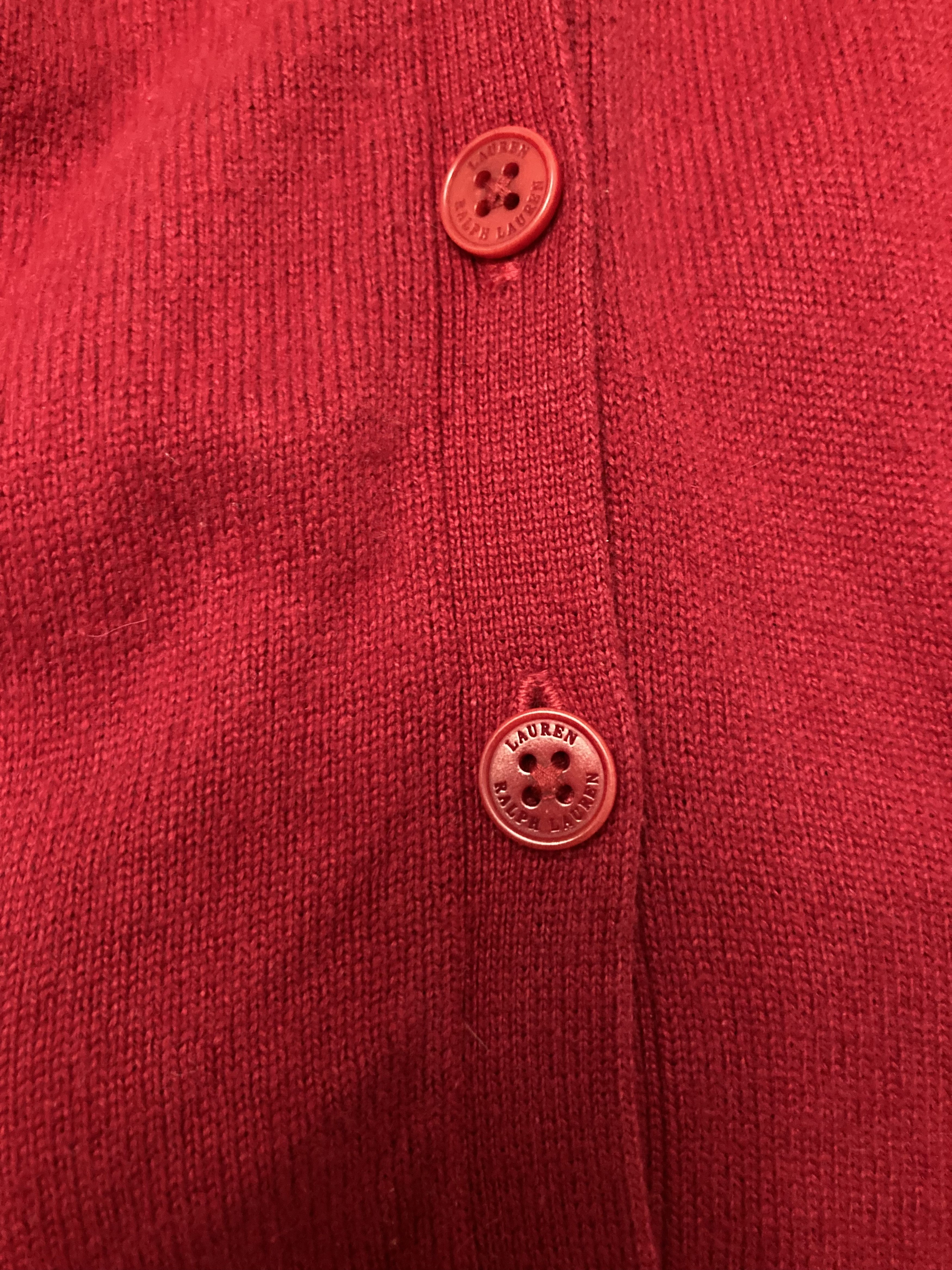 Designer × Ralph Lauren Vintage Ralph Lauren Red Cardigan With Embroidered Patch Size M / US 6-8 / IT 42-44 - 6 Thumbnail