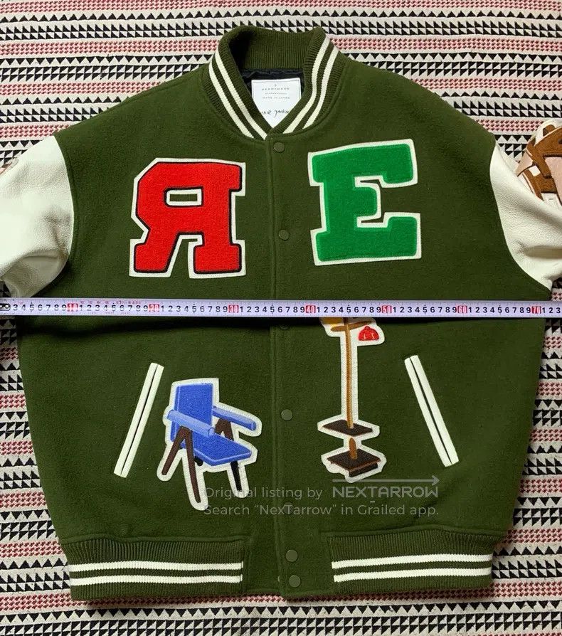 READYMADE Ready Made chair baseball jacket retro military blanket wo Size US L / EU 52-54 / 3 - 8 Thumbnail