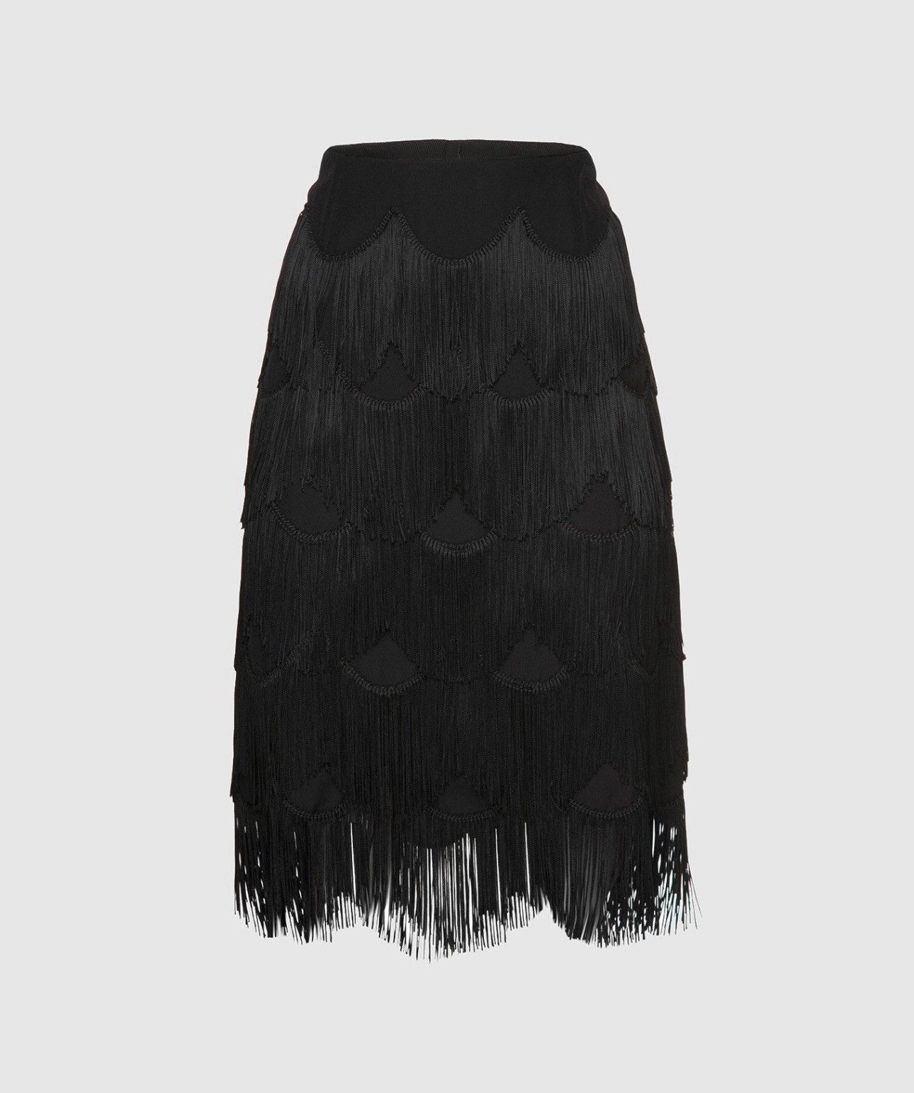 Marc Jacobs Last Marc Jacobs Black Lace Fringe-Trim Skirt Size 27" / US 4 / IT 40 - 1 Thumbnail