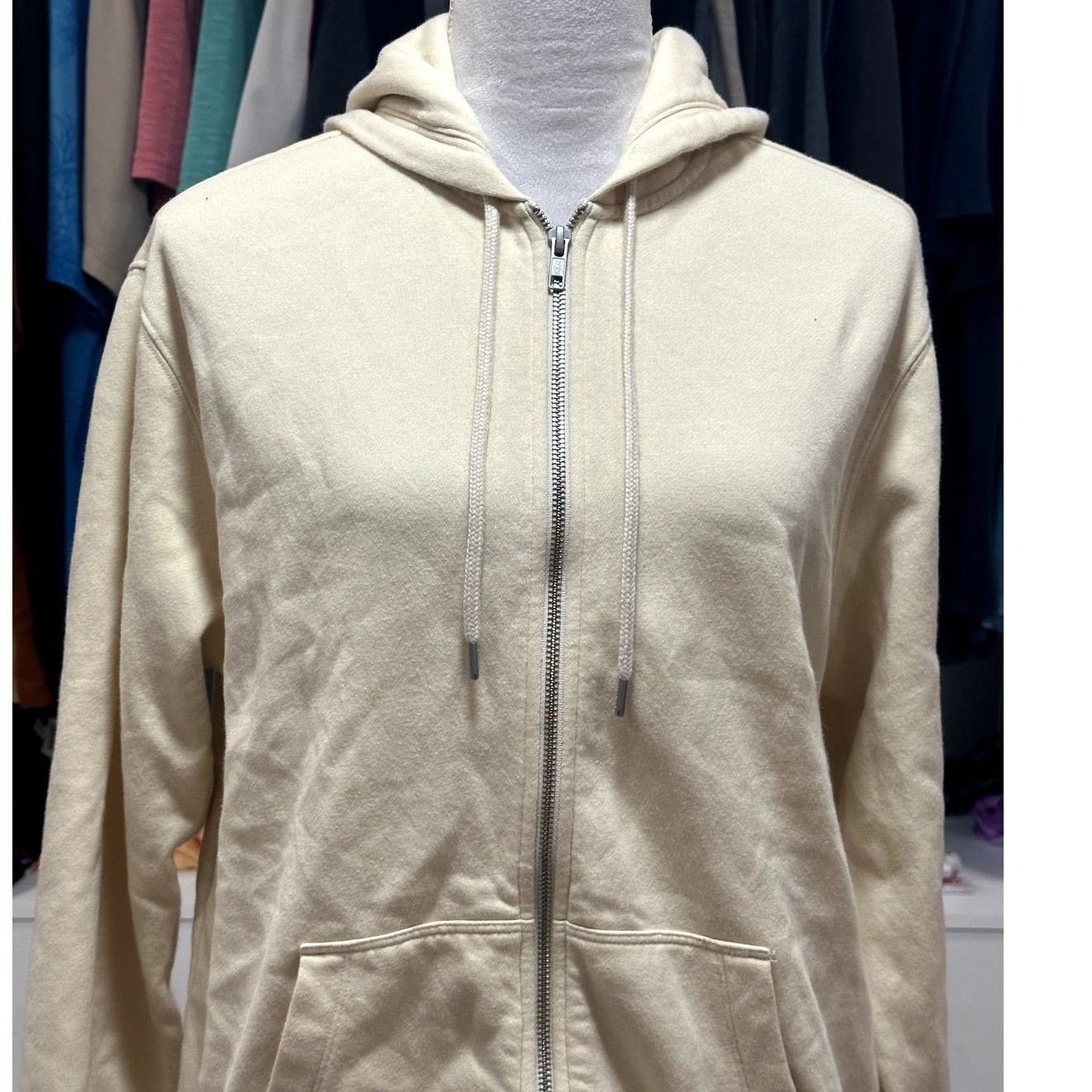 BP. Bp Women's Cream Full Zip Long Sleeve Hoodie Pockets XS NWOT Size XS / US 0-2 / IT 36-38 - 2 Thumbnail