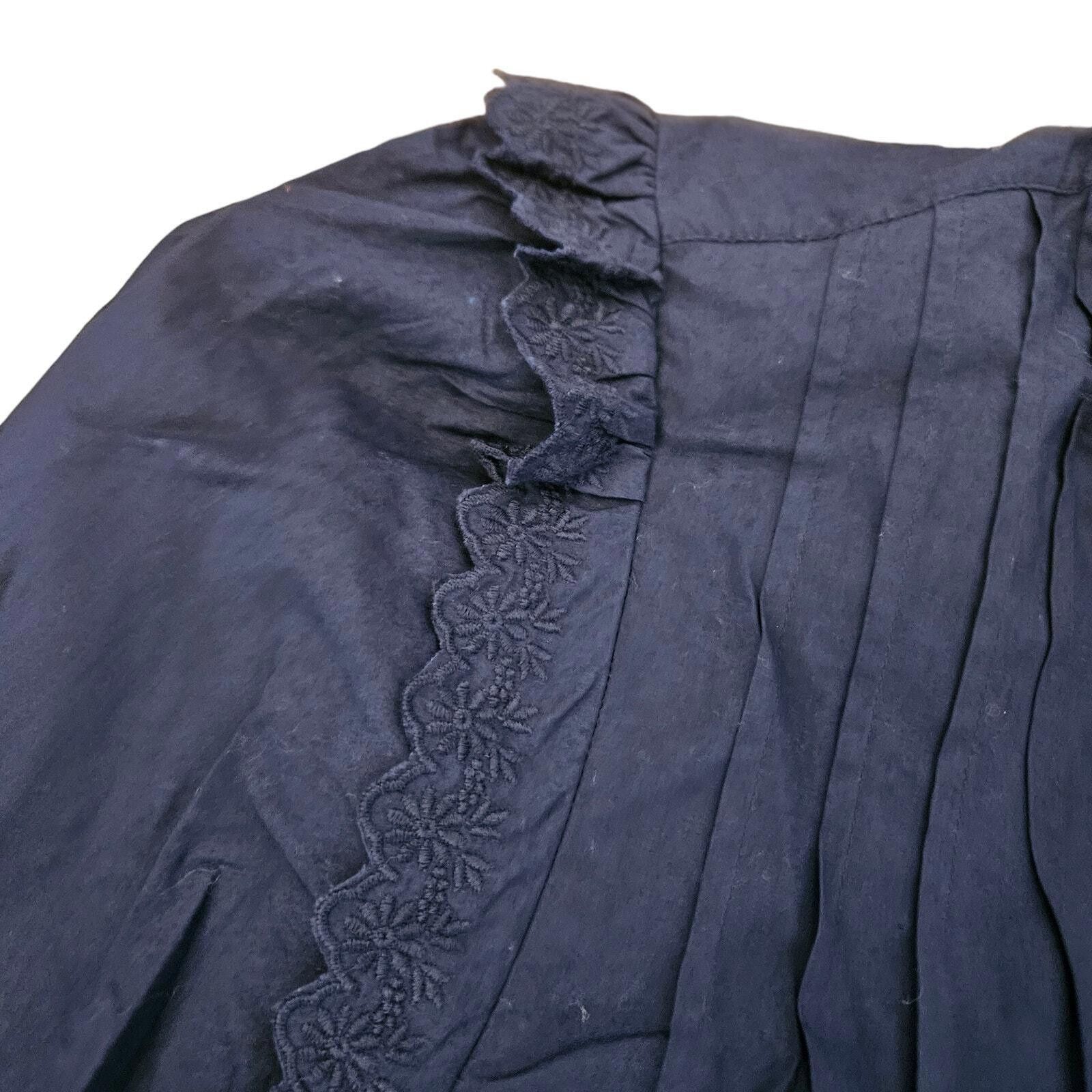 Designer Teasasure Bond Navy Blue Ruffled Blousee Size M Size M / US 6-8 / IT 42-44 - 3 Thumbnail
