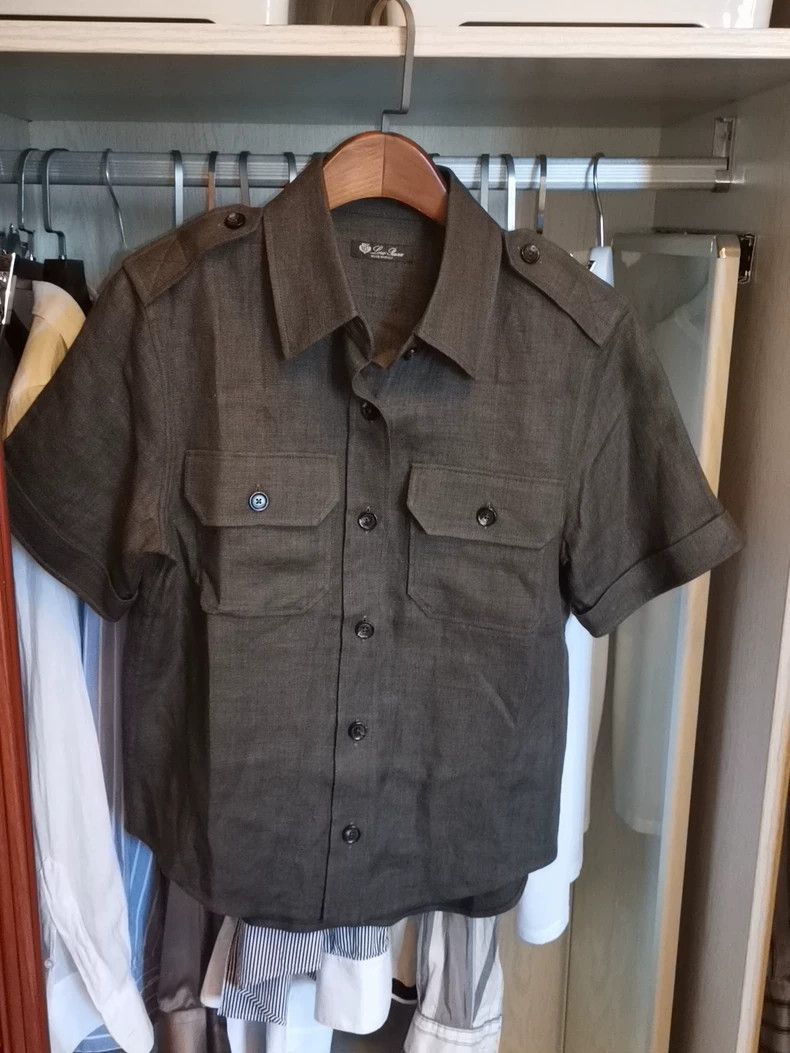 LORO PIANA Flaxen short-sleeved shirt