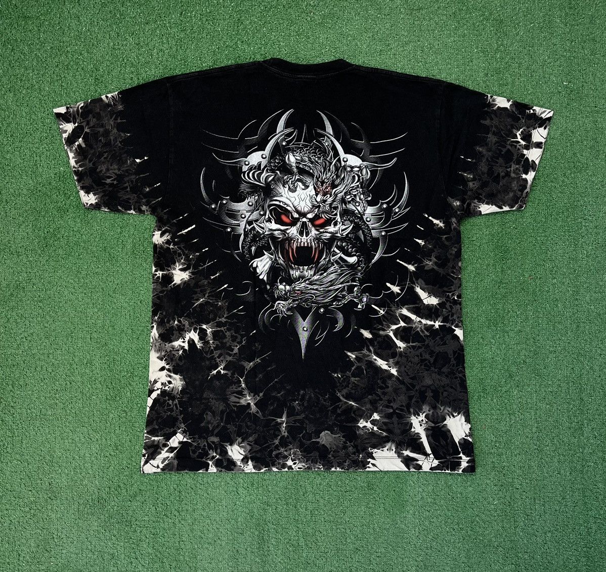 Vintage Skull Dragon Print Tee Spiral Opium Size US XL / EU 56 / 4 - 2 Thumbnail