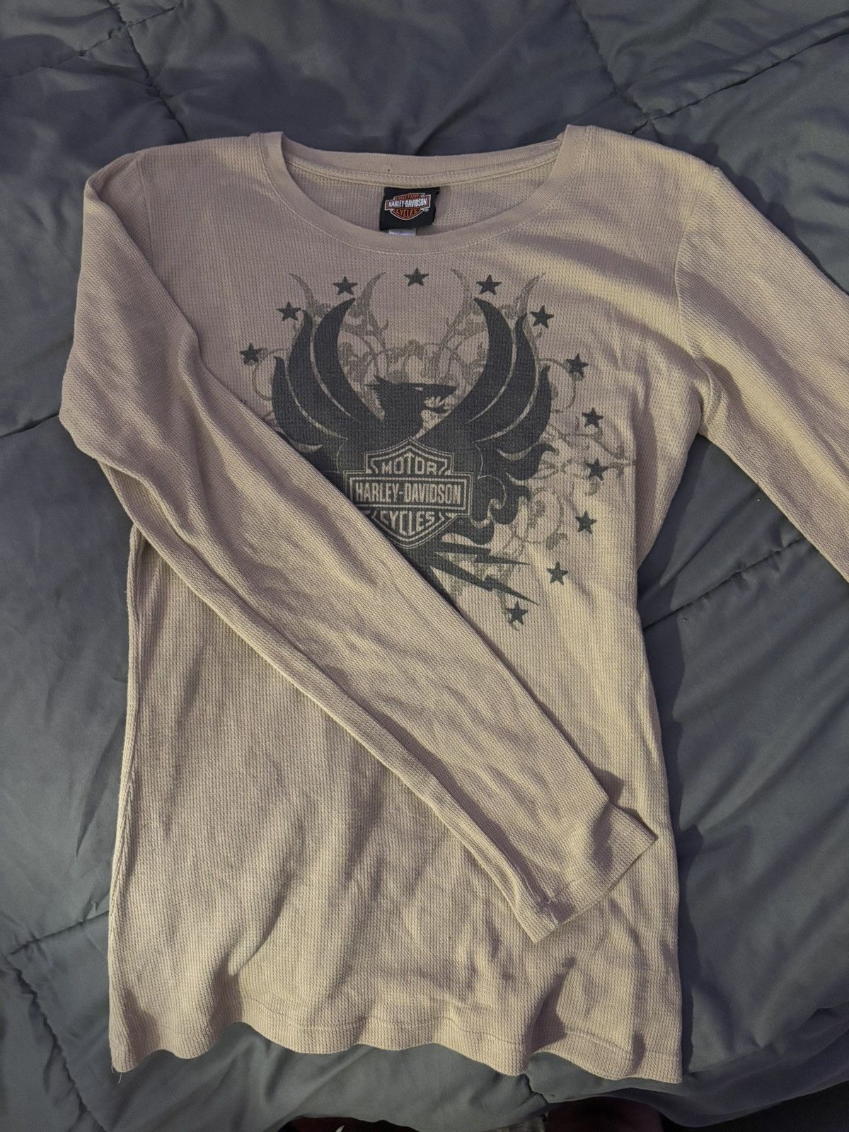 Harley Davidson Vintage men/woman Harley Davidson beige thermal long sleeve Size US L / EU 52-54 / 3 - 3 Thumbnail