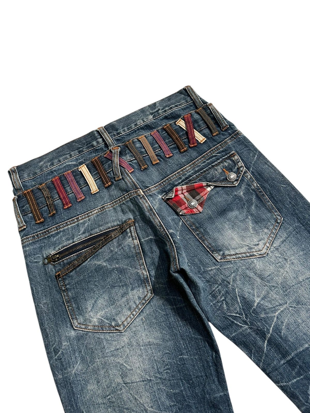 Japanese Brand × Kapital × Vintage Double Waist Nylaus Japanese Punk Style Denim Jeans Size US 32 / EU 48 - 16 Thumbnail
