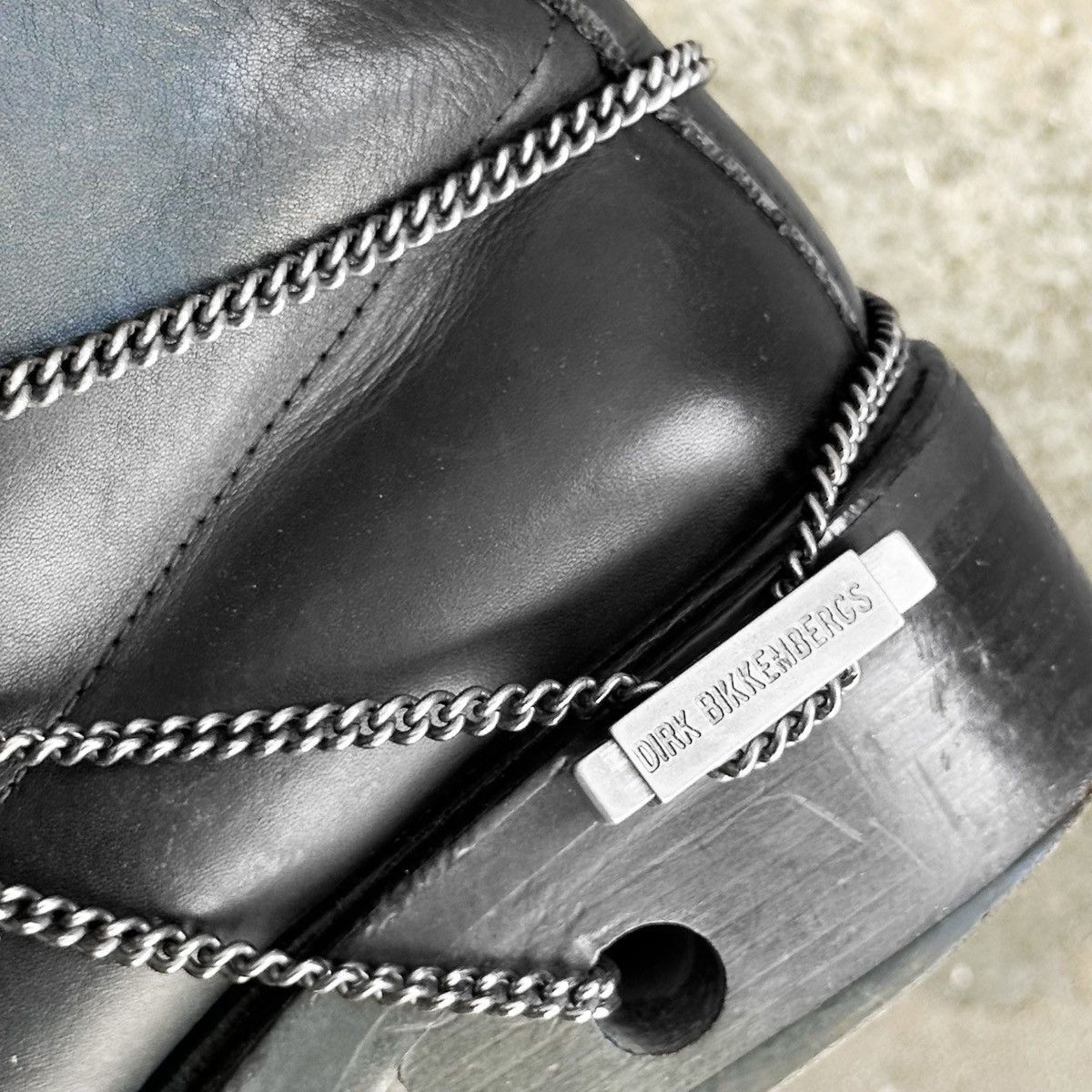 Dirk Bikkembergs 90s ‘Bungee’ Metal Chain Heel Laced Boots Size US 7.5 / EU 40-41 - 2 Thumbnail
