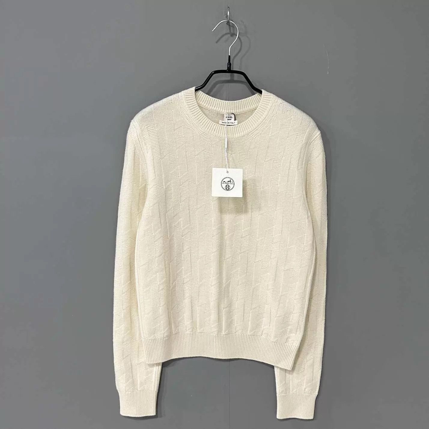 Hermes HERMES cream wool twill H sweater Size S / US 4 / IT 40 - 1 Thumbnail