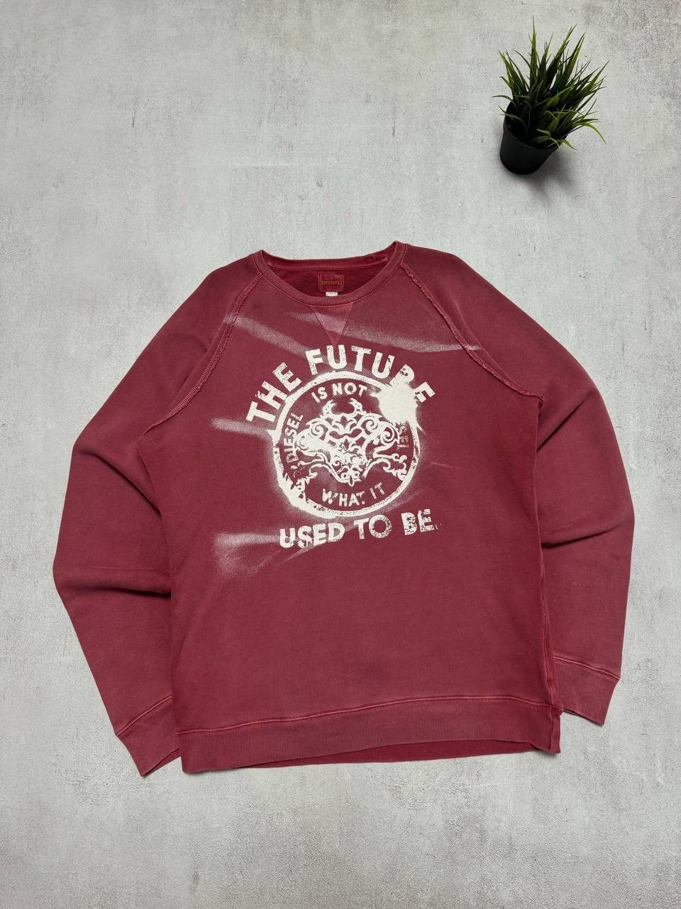 Diesel × Vintage Vintage Diesel Sweatshirt Big Logo Baggy Japanese Y2K 90s Size US XL / EU 56 / 4 - 1 Thumbnail