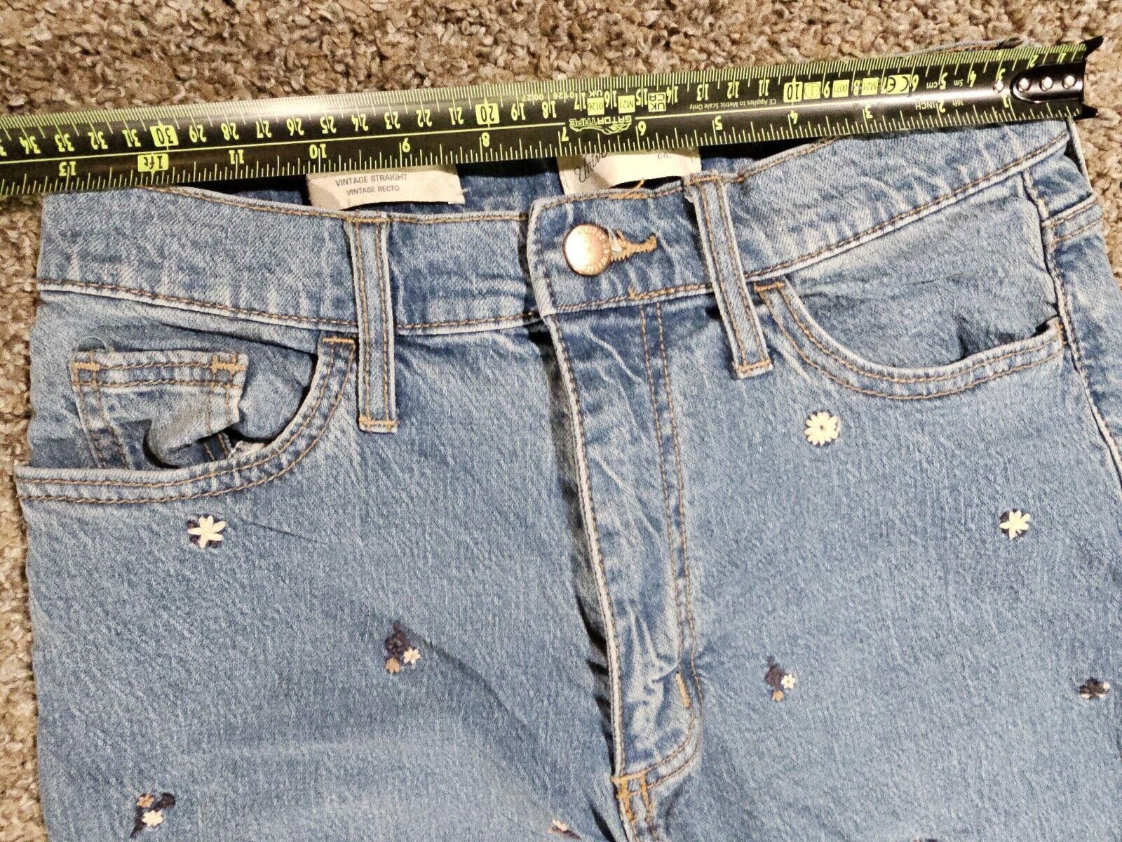 Designer Universal Thread Floral Embroidered Vtg Jeans Approx 26x27 Size 26" / US 2 / IT 38 - 4 Thumbnail