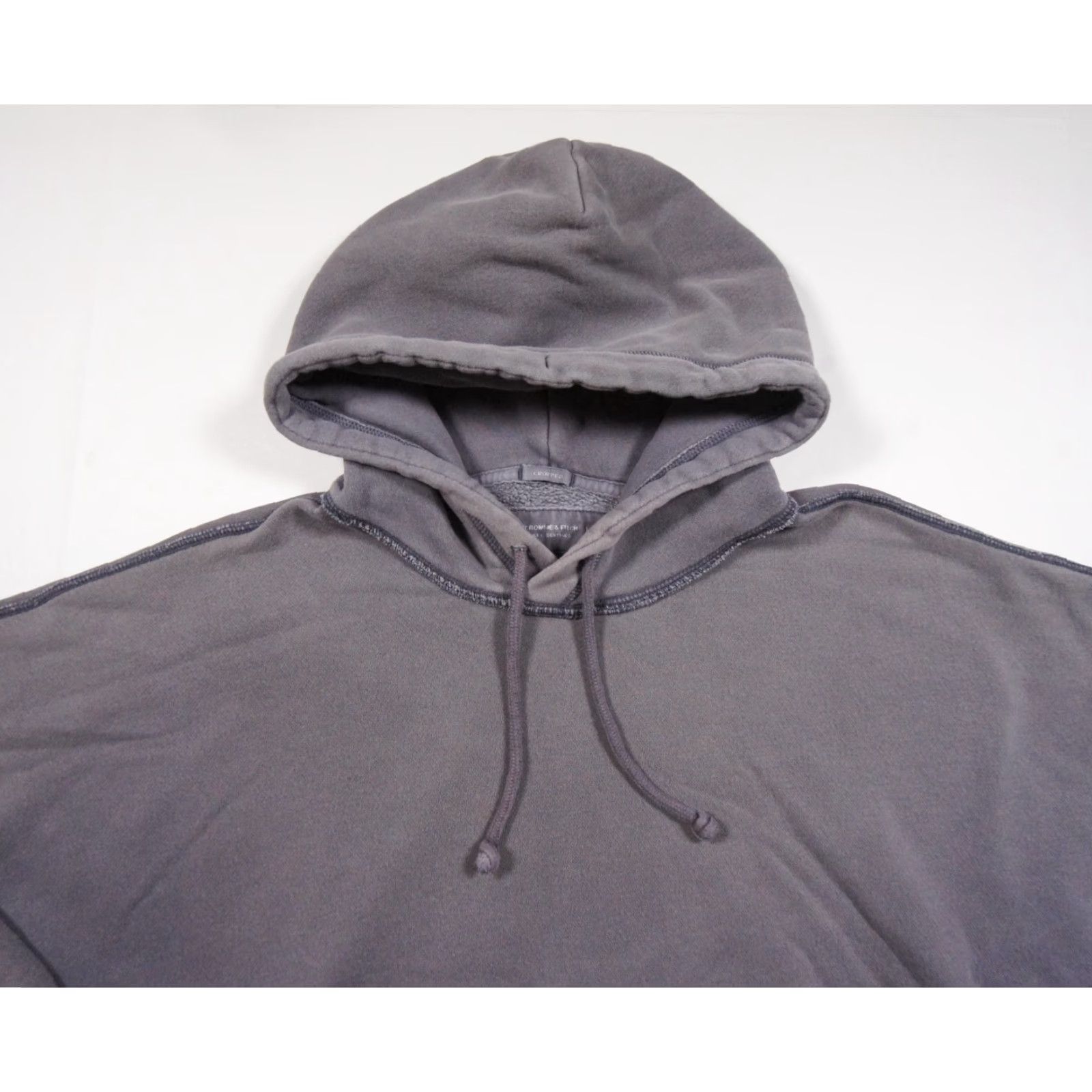Abercrombie & Fitch Abercrombie & Fitch Sweatshirt Womens Small Gray Hoodie Cropped Faded Distressed Size S / US 4 / IT 40 - 2 Thumbnail