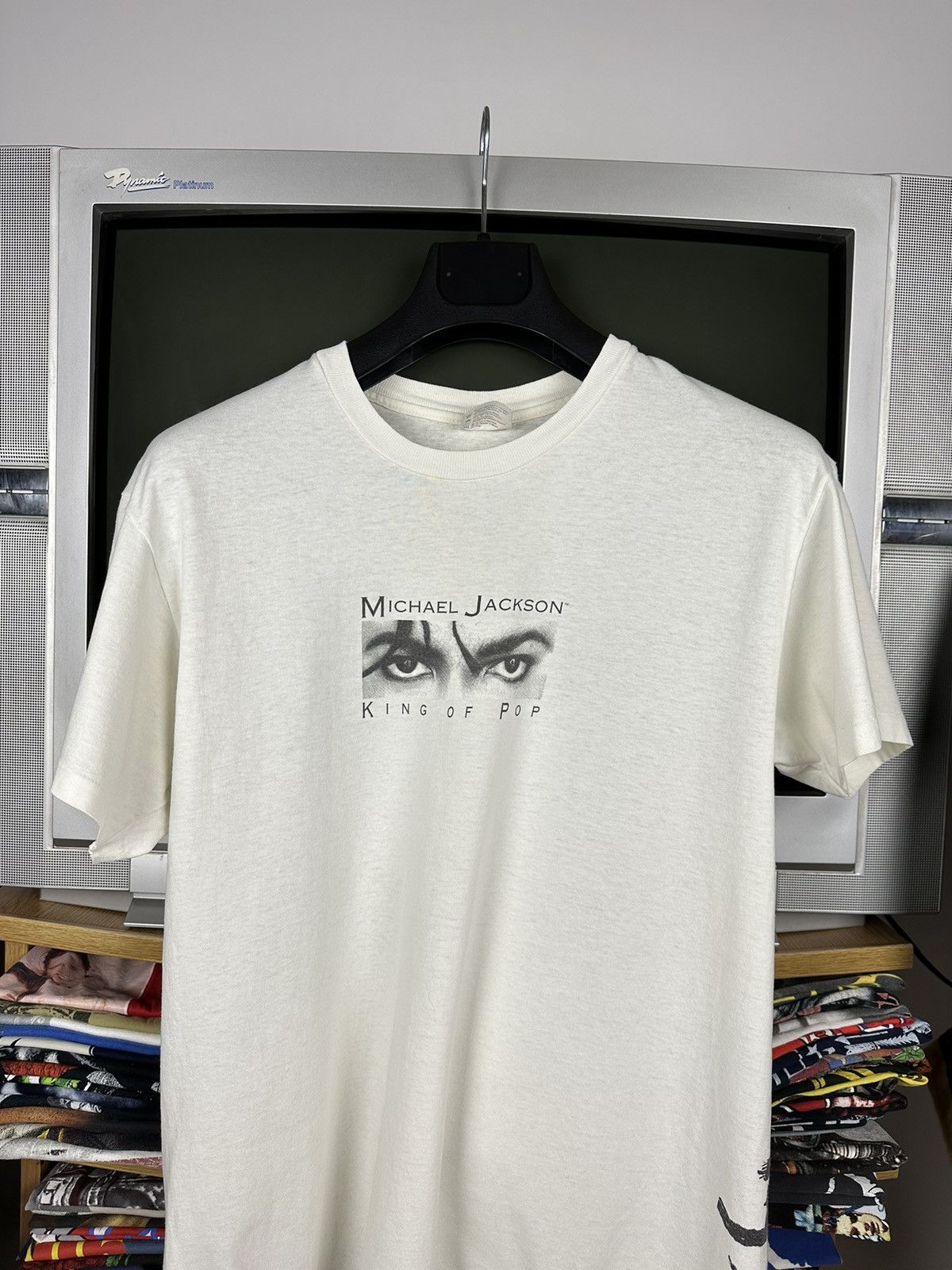 Band Tees × Michael Jackson × Vintage Vintage 1991/92 Michael Jackson Big Portrait Band T-Shirt Size US L / EU 52-54 / 3 - 4 Thumbnail