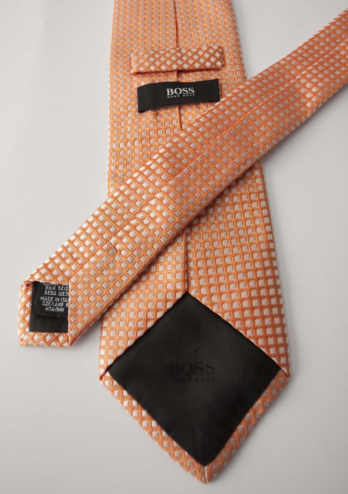 Hugo Boss Hugo Boss Tie 100% Silk Orange Made in Italy Size ONE SIZE - 2 Thumbnail