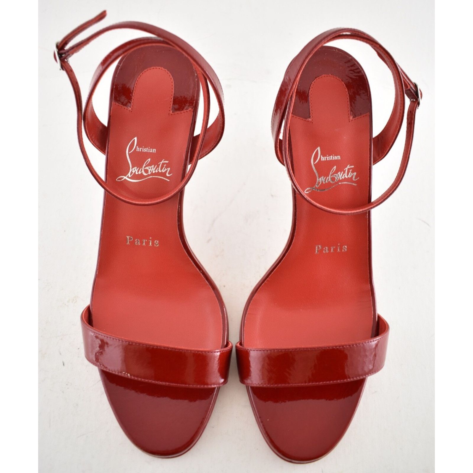 Christian Louboutin Christian Louboutin Loubigirl 85 Loubi Red Pat Ankle Strap Size US 9 / IT 39 - 7 Thumbnail