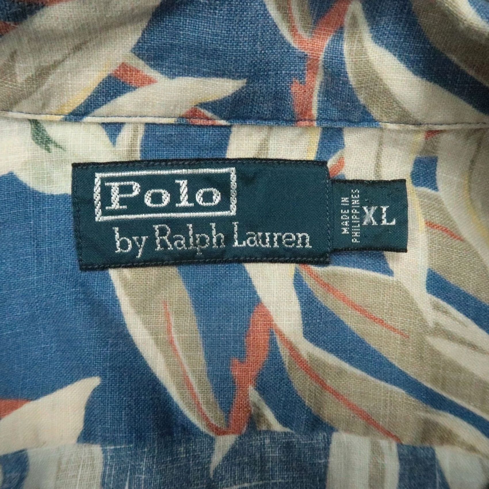 Polo Ralph Lauren VINTAGE Polo Ralph Lauren Shirt Mens XL Blue Floral Linen Hawaiian VTG Size US XL / EU 56 / 4 - 3 Thumbnail