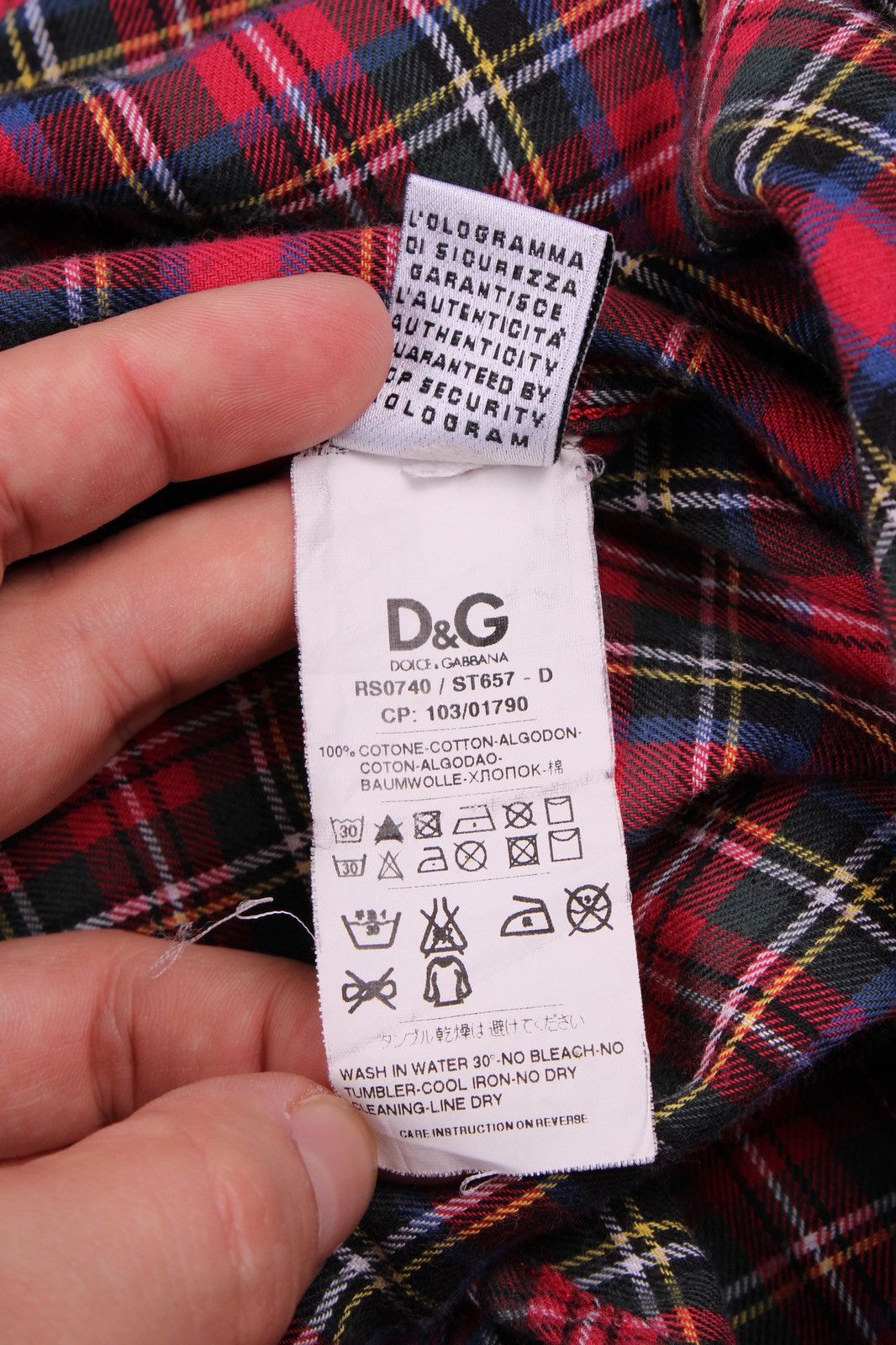 Designer × Dolce & Gabbana Dolce & Gabbana George Plaid Red Long Sleeve Button Shirt Size US L / EU 52-54 / 3 - 21 Thumbnail