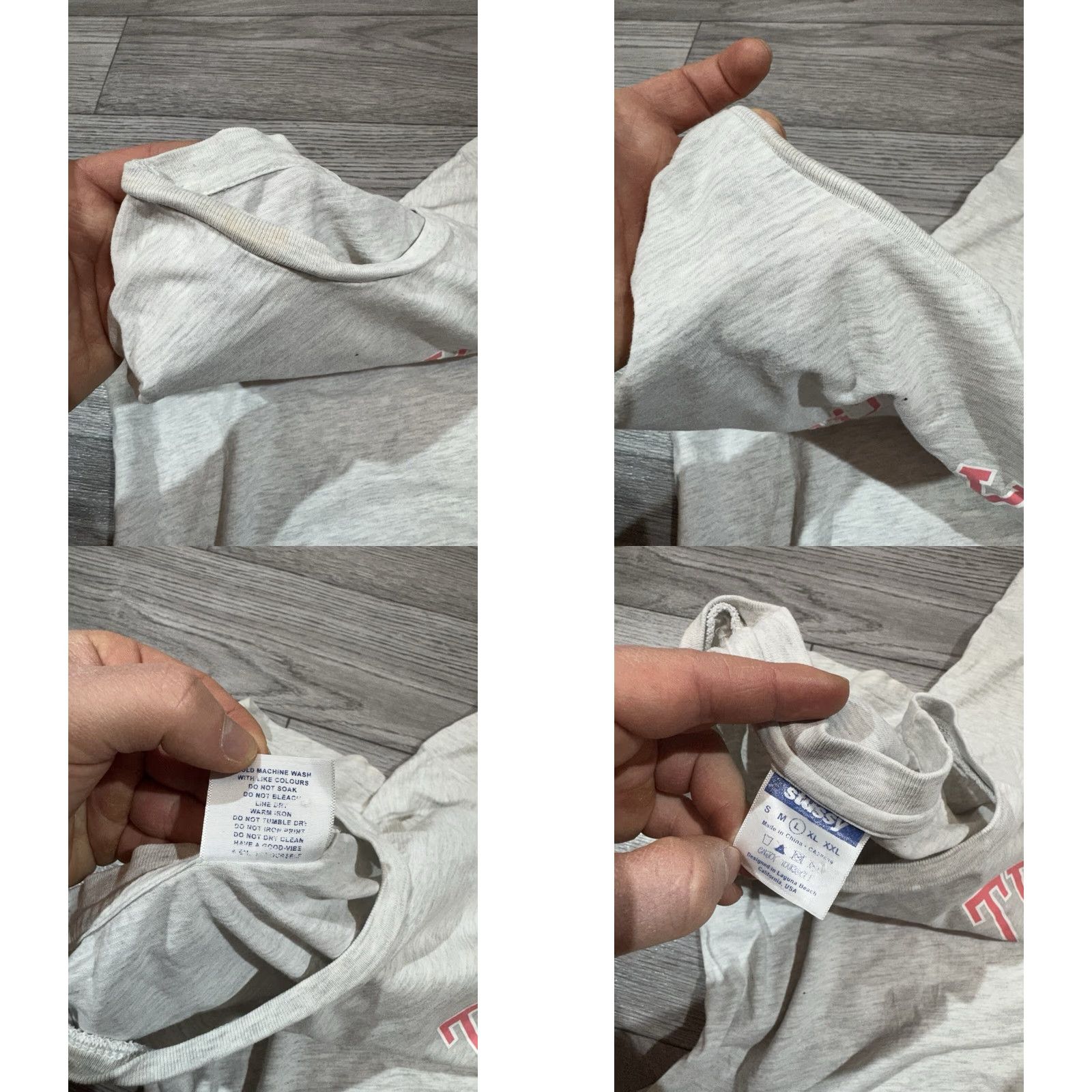 Vintage VINTAGE STUSSY T-Shirt Gray L Mens 2000s Y2K Tribe Shirt Size US L / EU 52-54 / 3 - 9 Thumbnail