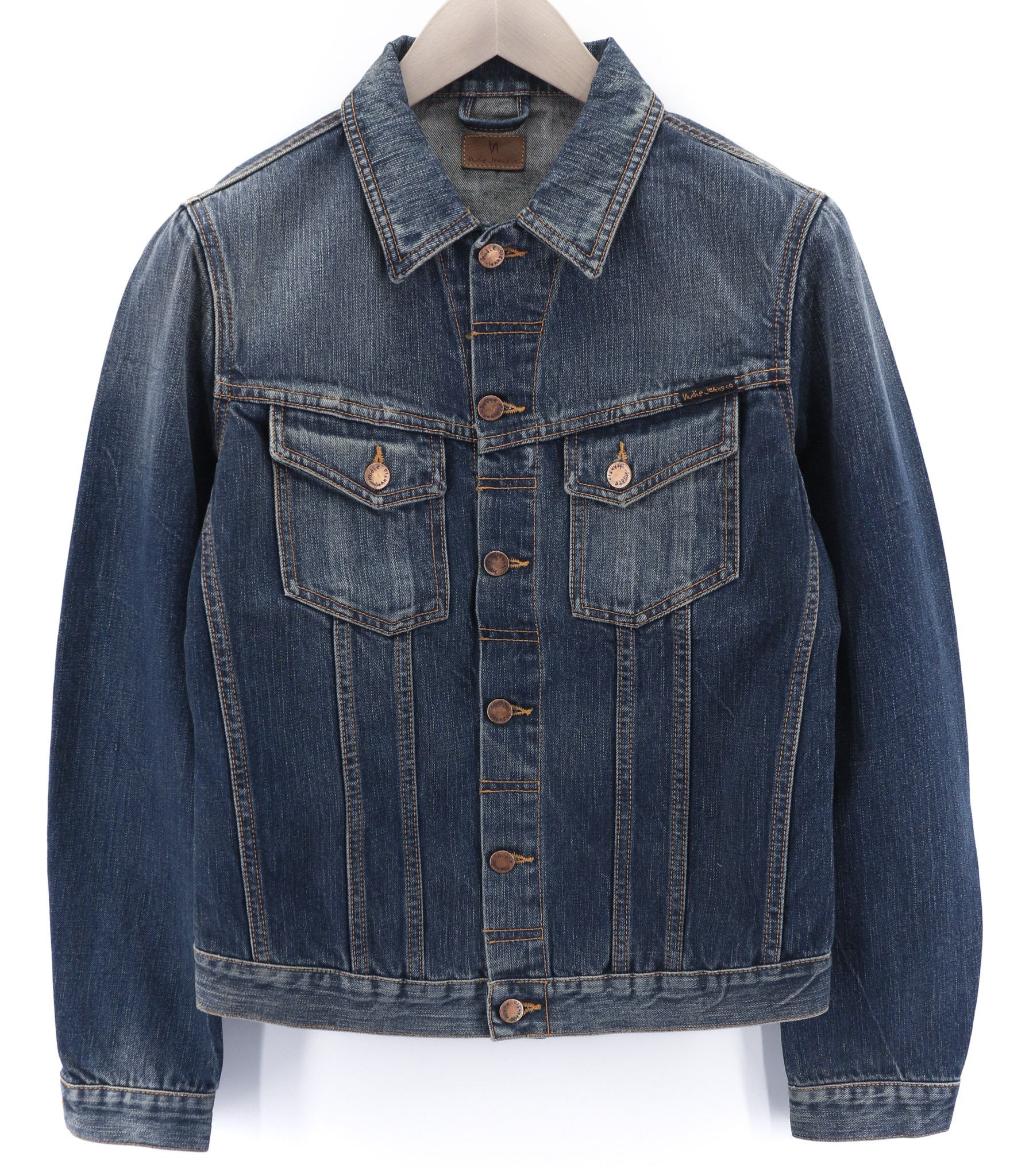 Nudie Jeans BILLY DARK AUTHENTIC DENIM S Blue Denim Jacket 80401 Size US S / EU 44-46 / 1 - 1 Thumbnail