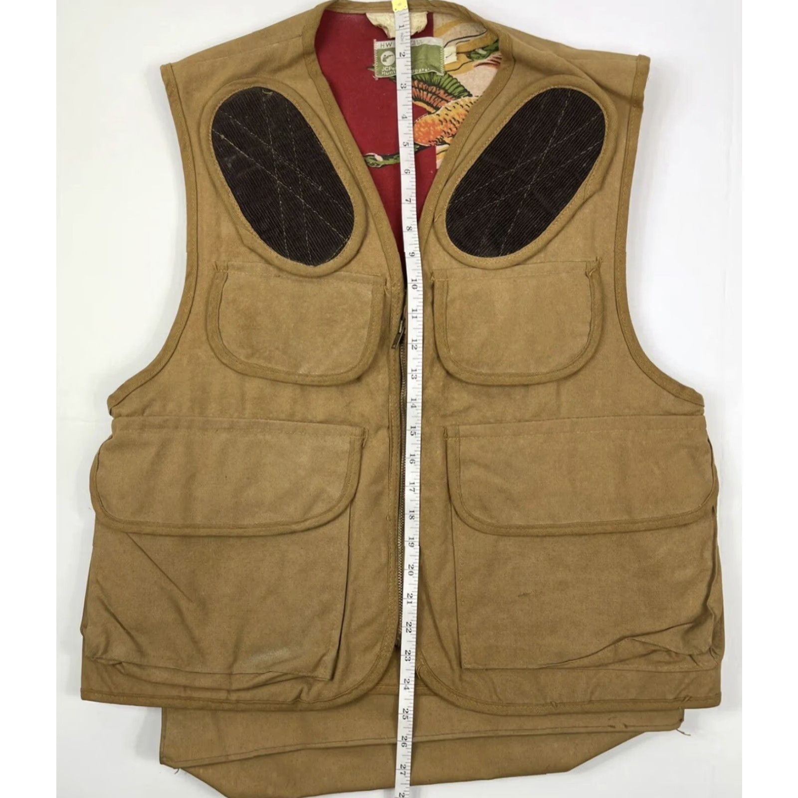 JCPenney VINTAGE JC Penney Vest L Brown Canvas Hunting Casual Made in USA 80s Mens Size US L / EU 52-54 / 3 - 2 Thumbnail
