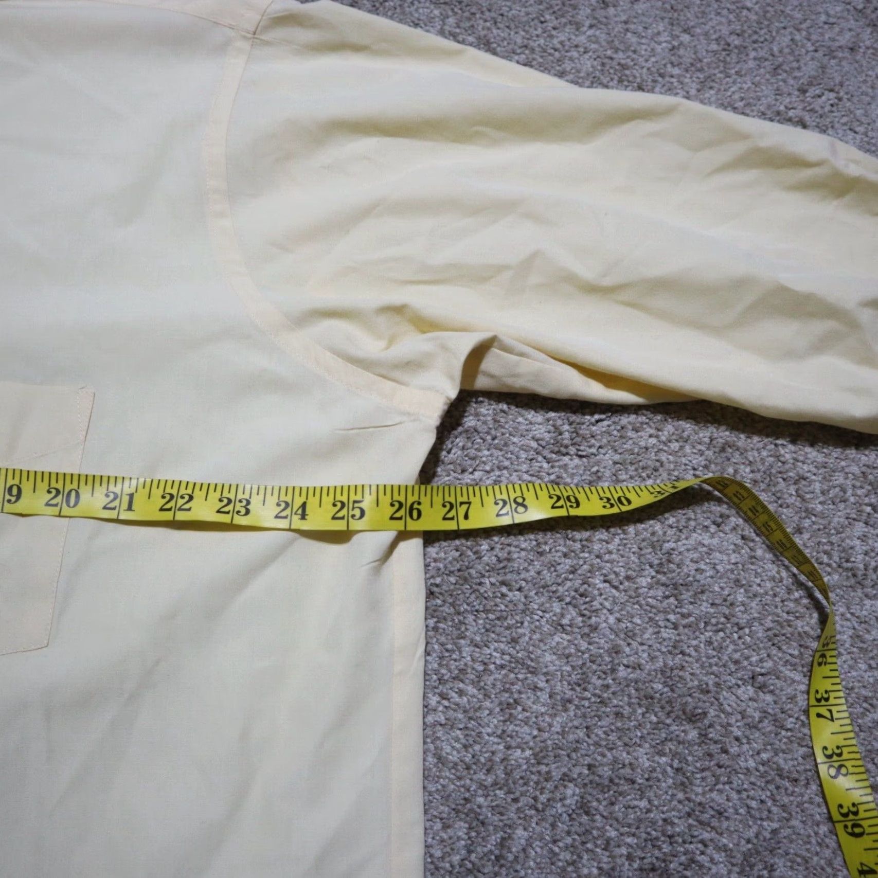 Van Heusen Van Heusen Dress Shirt Mens Size 18 Tan Regular Fit Wrinkle Free Button Up Solid Size 48R - 5 Thumbnail