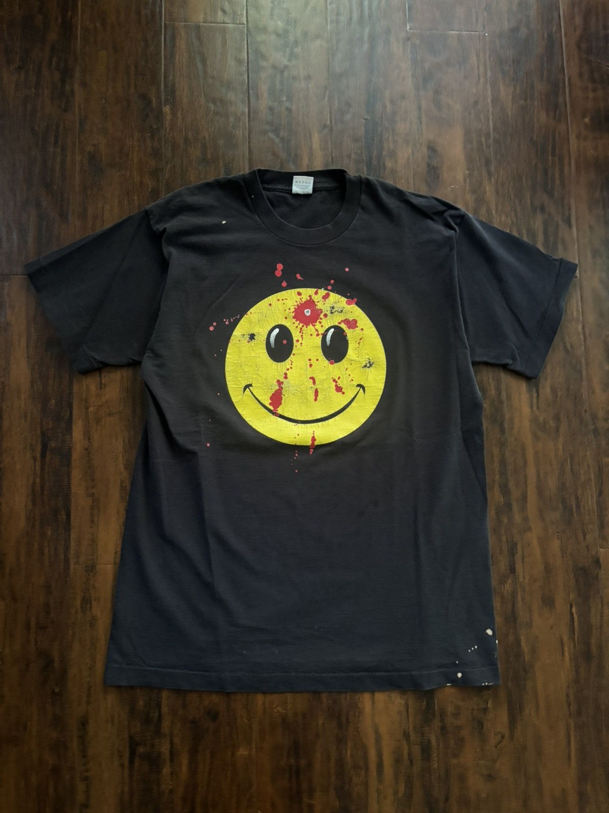 Vintage vintage faded grunge headshot smiley face tee Size US L / EU 52-54 / 3 - 2 Thumbnail