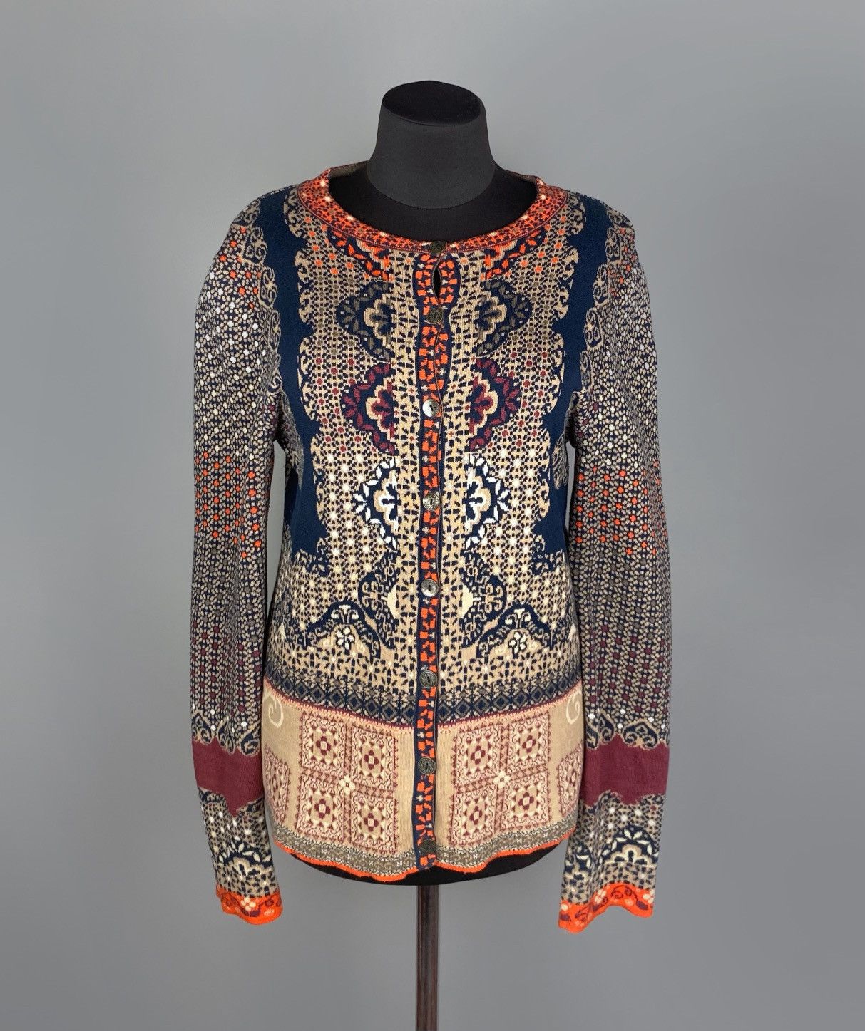 Other Women's IVKO Morocco Pattern Knit Cotton Sweater Size 40 L Size L / US 10 / IT 46 - 4 Thumbnail