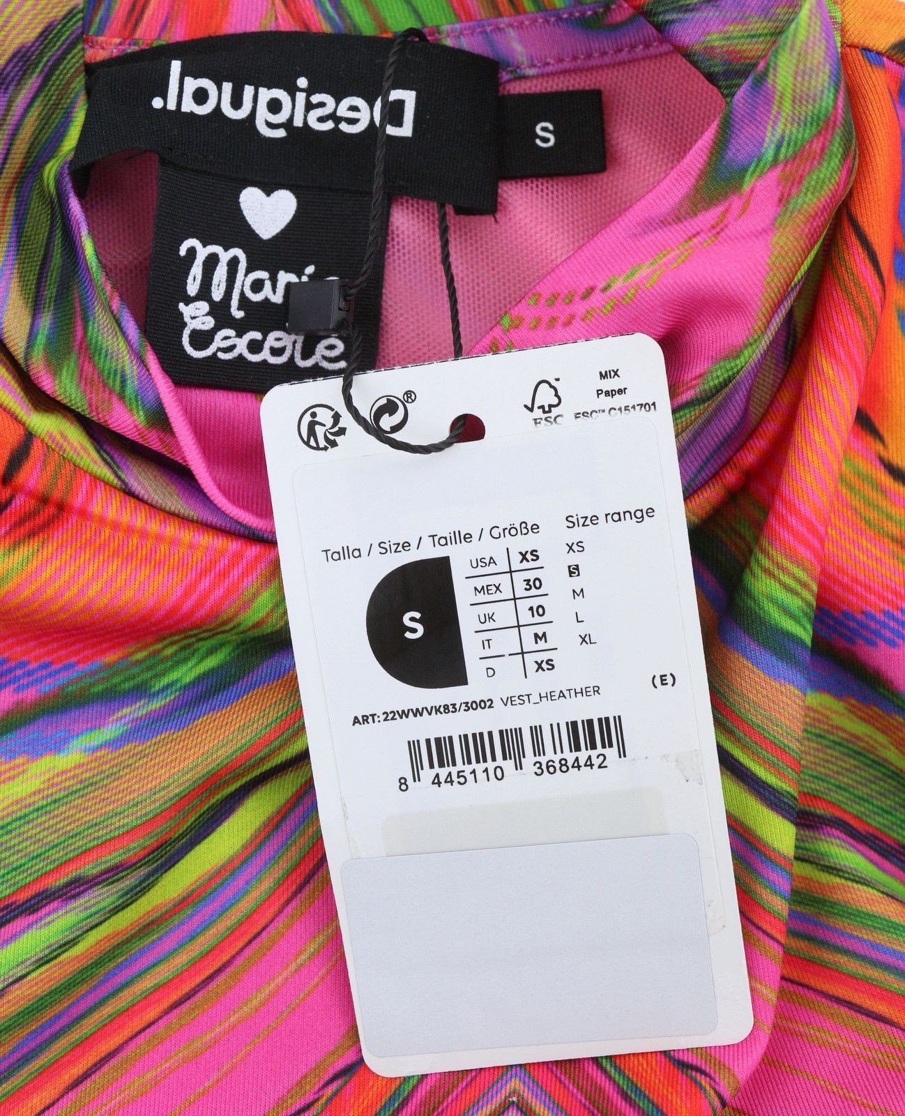 Desigual HEATHER S Multicolor Print Midi Dress 89029 Size S / US 4 / IT 40 - 9 Thumbnail