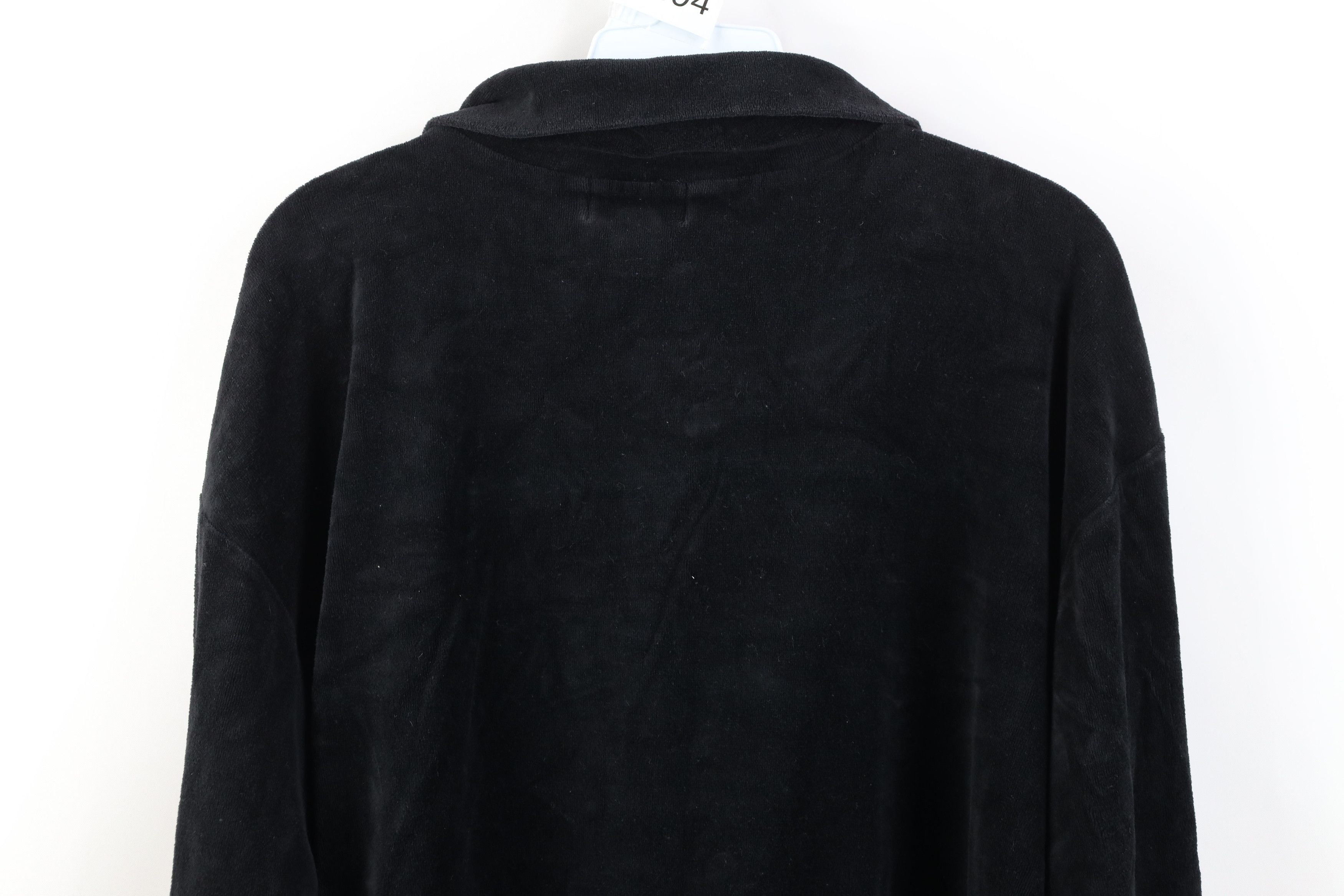 Vintage Vintage 70s Streetwear Blank Velour Long Sleeve Polo Black Size M / US 6-8 / IT 42-44 - 11 Thumbnail