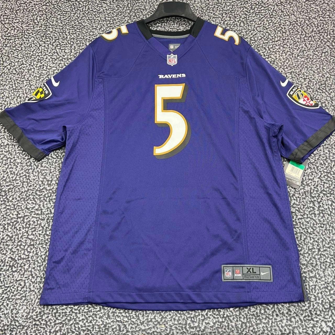 Nike Baltimore Ravens Flacco #5 Jersey Shirt Men Short Sleeve XL Size US XL / EU 56 / 4 - 1 Thumbnail